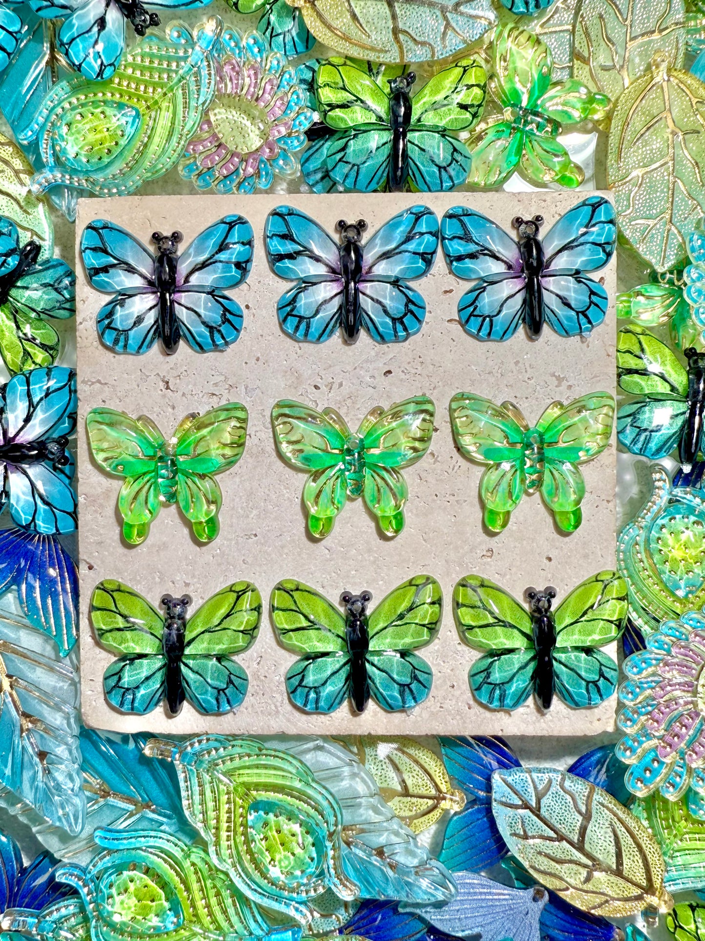 【Forest Kingdom】Butterfly&Leaves acrylics charms, crafting supplies