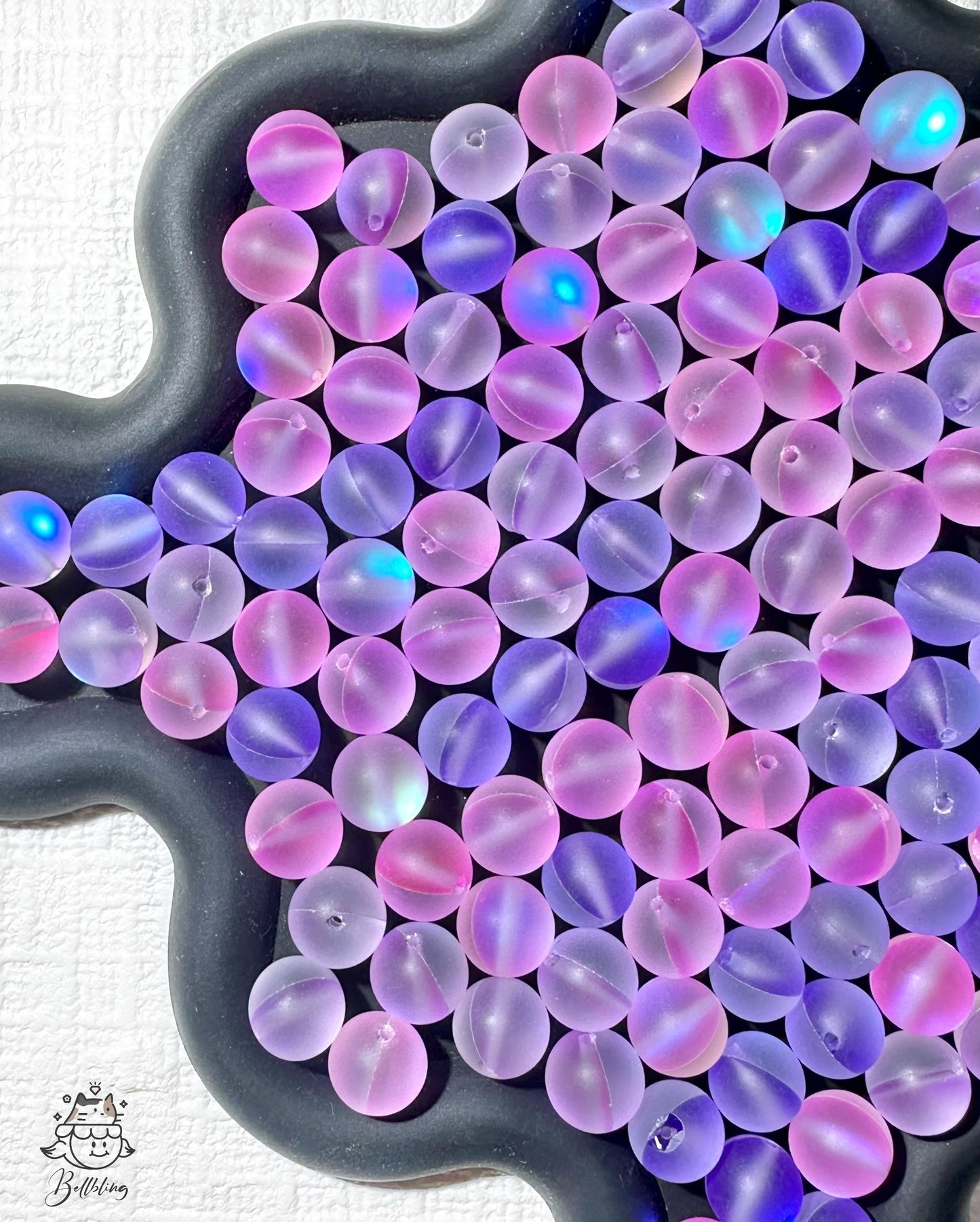 【Aura World】Perles givrées mixtes aura de 10 mm, perles de verre