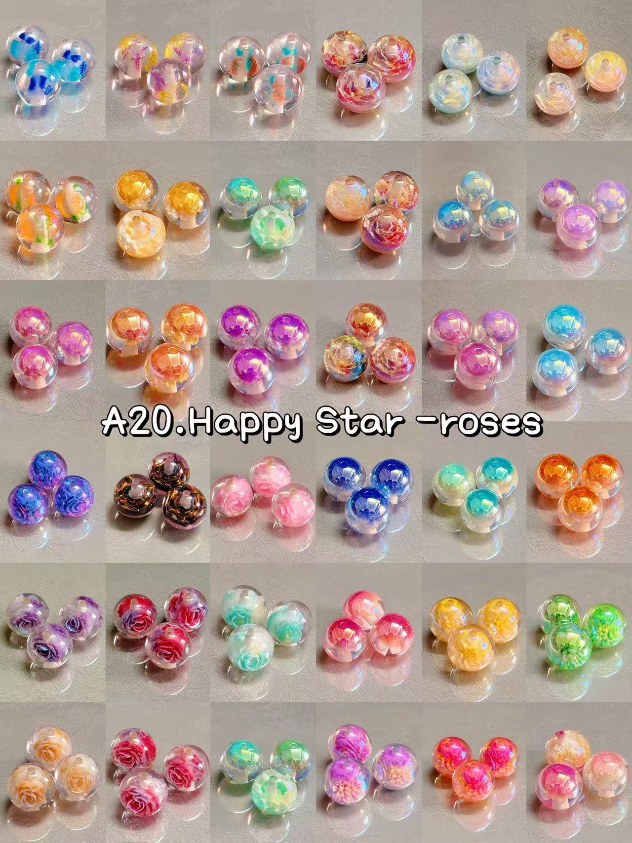 A20.NEW【Happy Star】Korean AB Gel Fancy Star/Cloud Beads