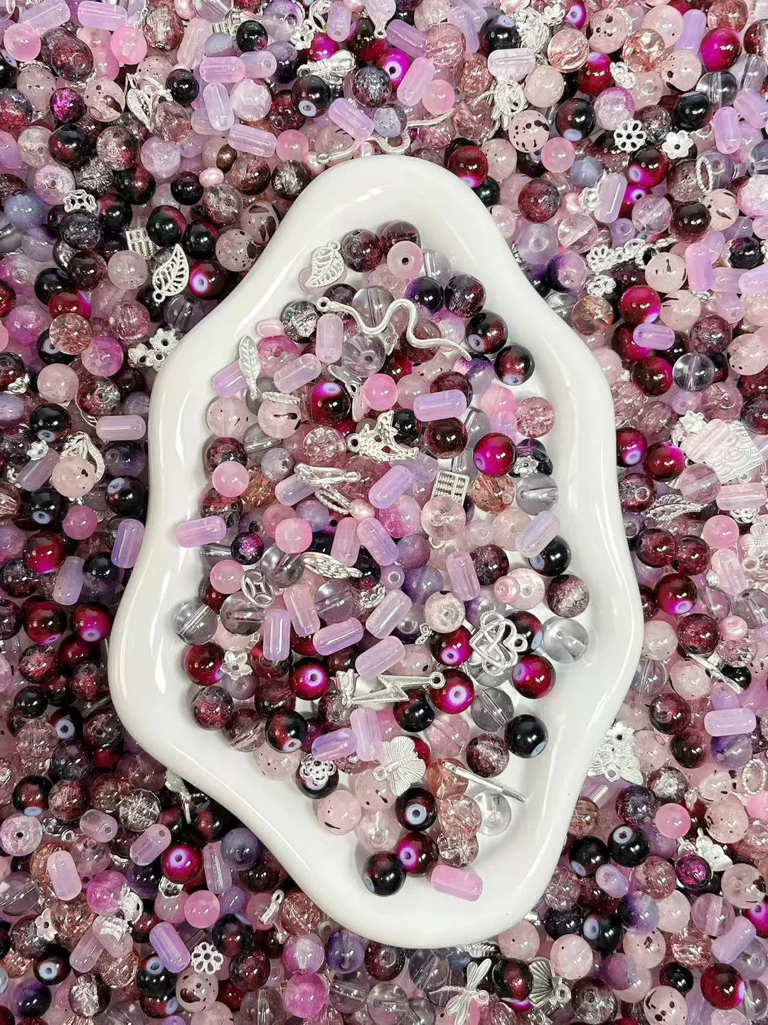 【BEADS PARTY 1】 Perles de verre délicates et rêveuses de 8 mm à 10 mm, toutes les couleurs et tous les thèmes