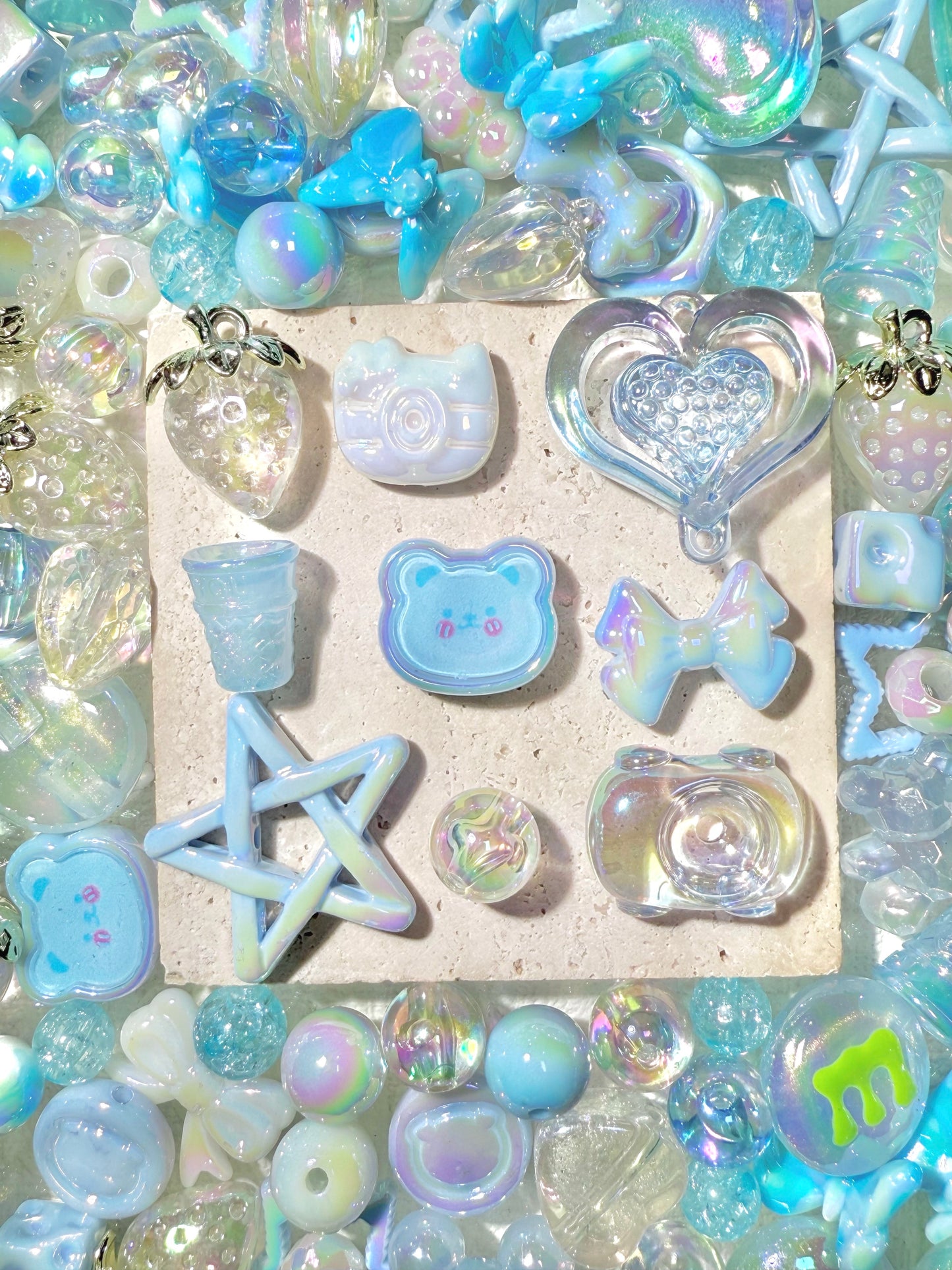 A001【Bubble Gum】colorful acrylics beads mix, 16mm (making wreath, keychain, pens etc)