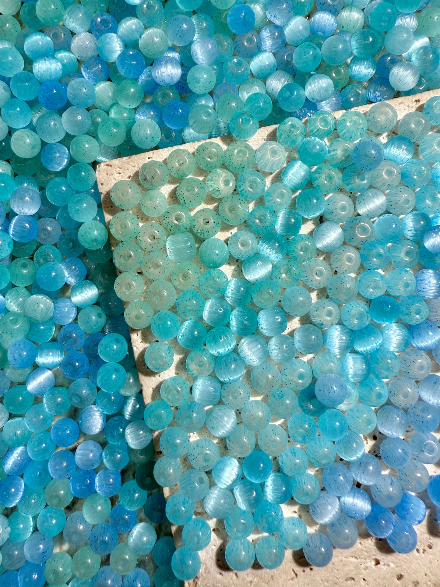 【Medium Cats Eye】6mm glass cats-eye beads mix, earring, bracelet, necklace, keychain