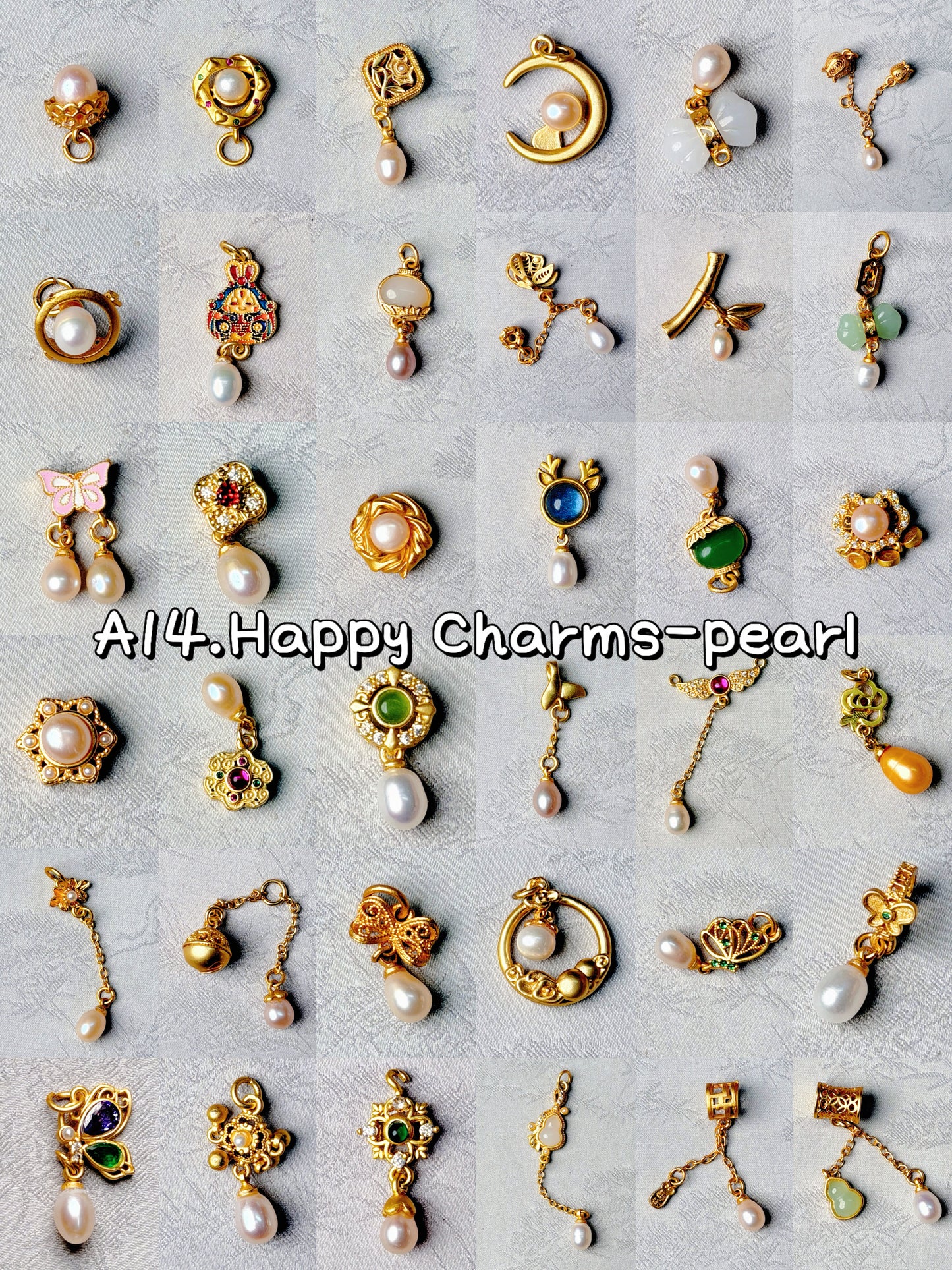 A14【Happy Charms】18k gold plated pendants