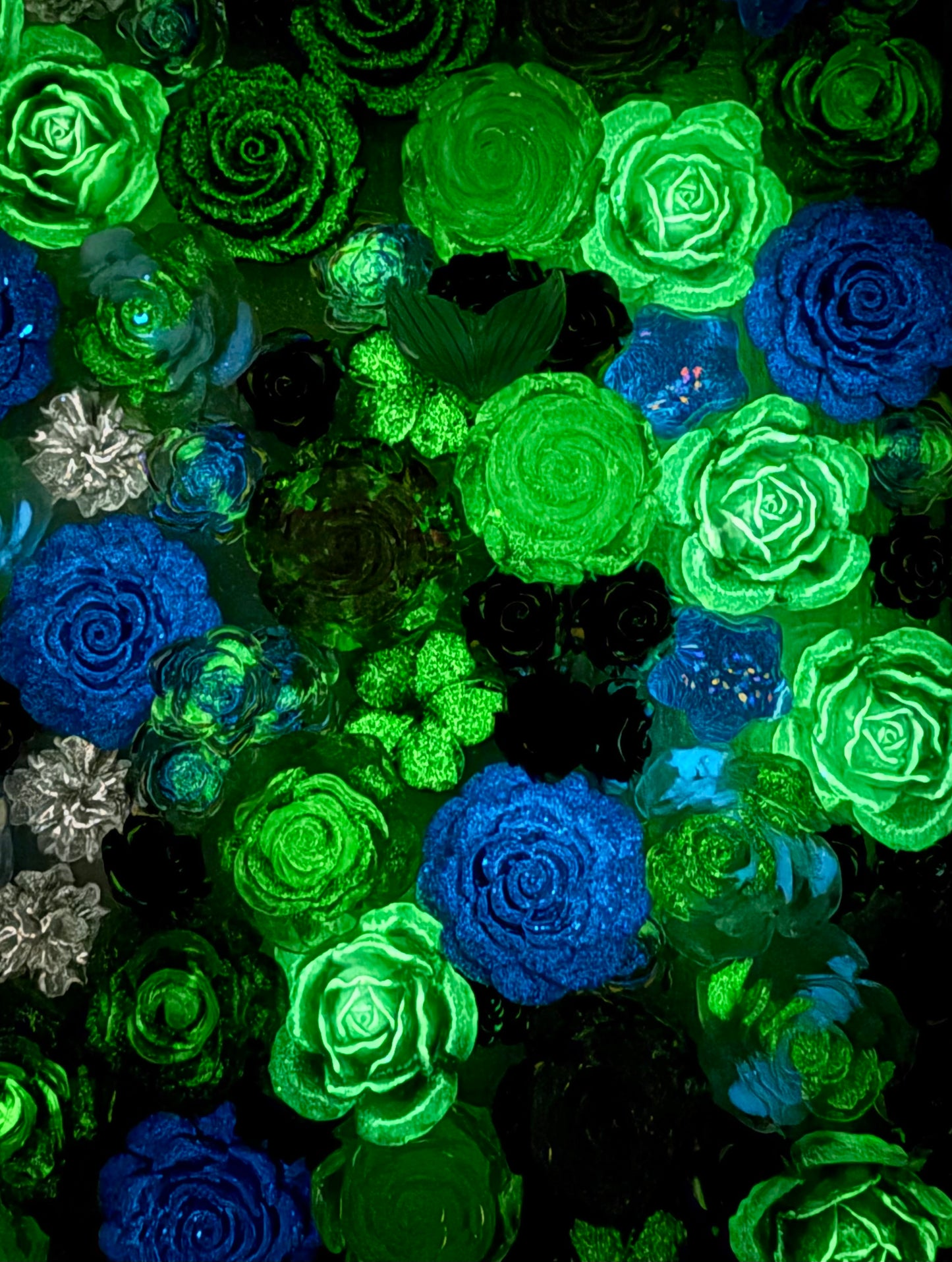 【Blooming Garden】Luminous flowers and rhinestone mixes, display/junk journal/phonecase craftings