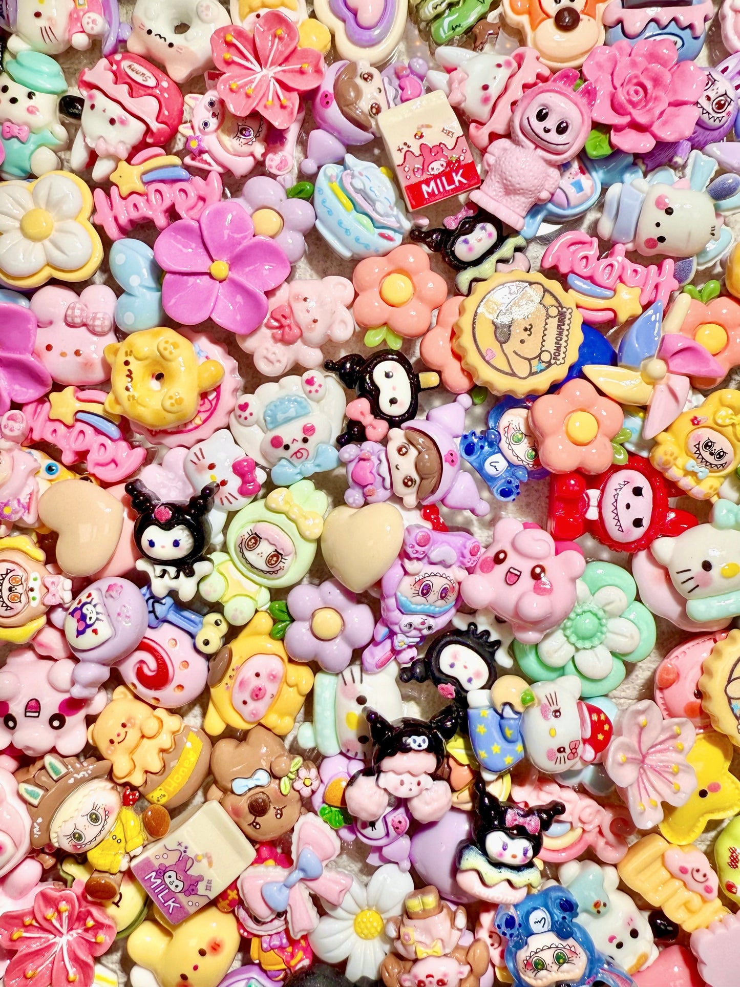 【Lovely Charms 5.0】sanrio&foodie colorful resin mix, hairpin/phonecases diy, display