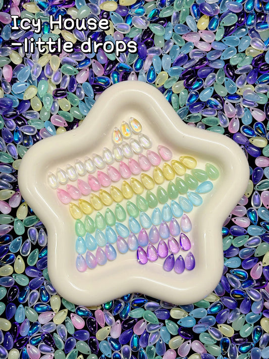 A001.NEW【Icy House】All-Color Mixed Exquisite mini glass charms, bracelet/keychain supplies