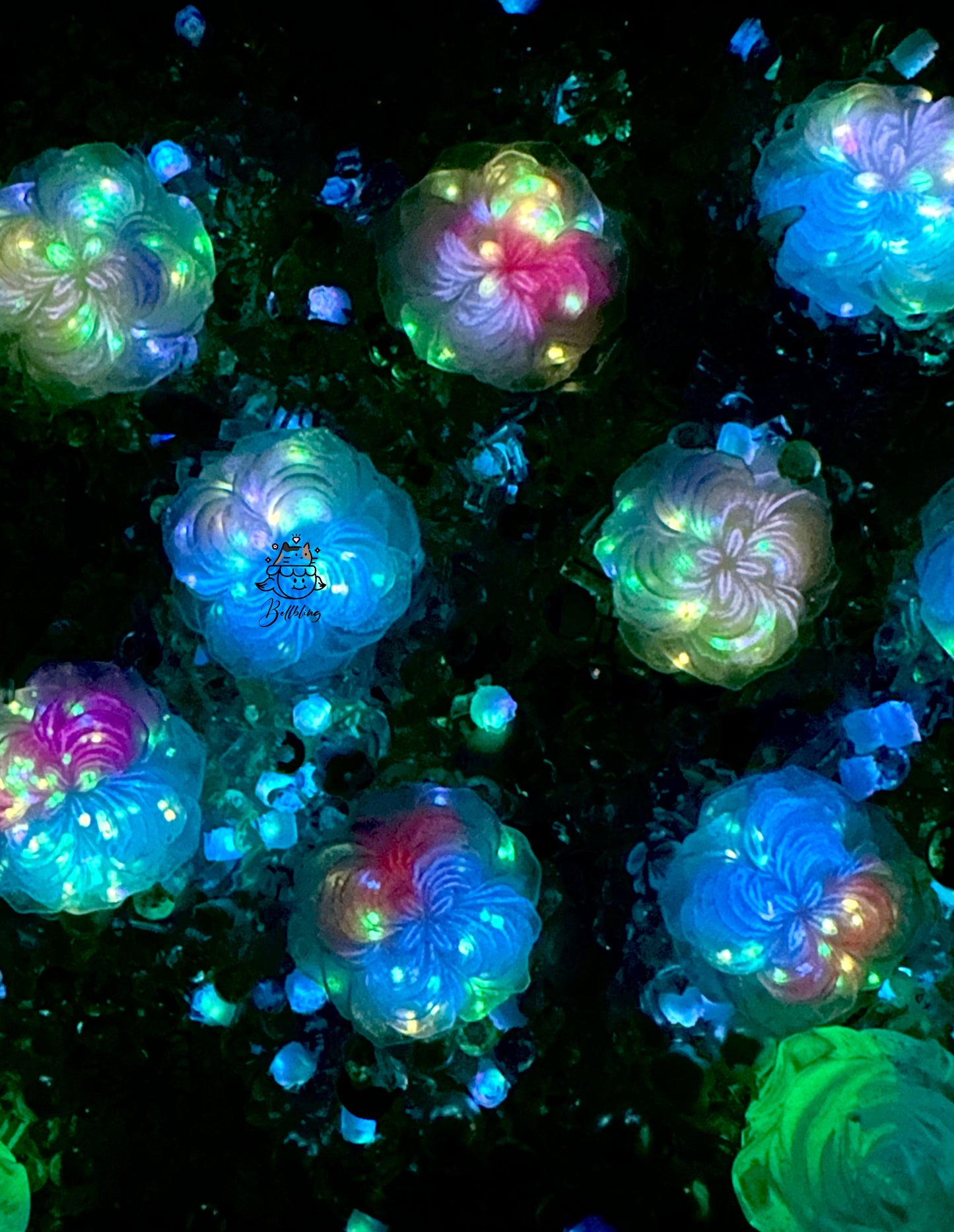 【Blooming Garden】Luminous flowers and rhinestone mixes, display/junk journal/phonecase craftings