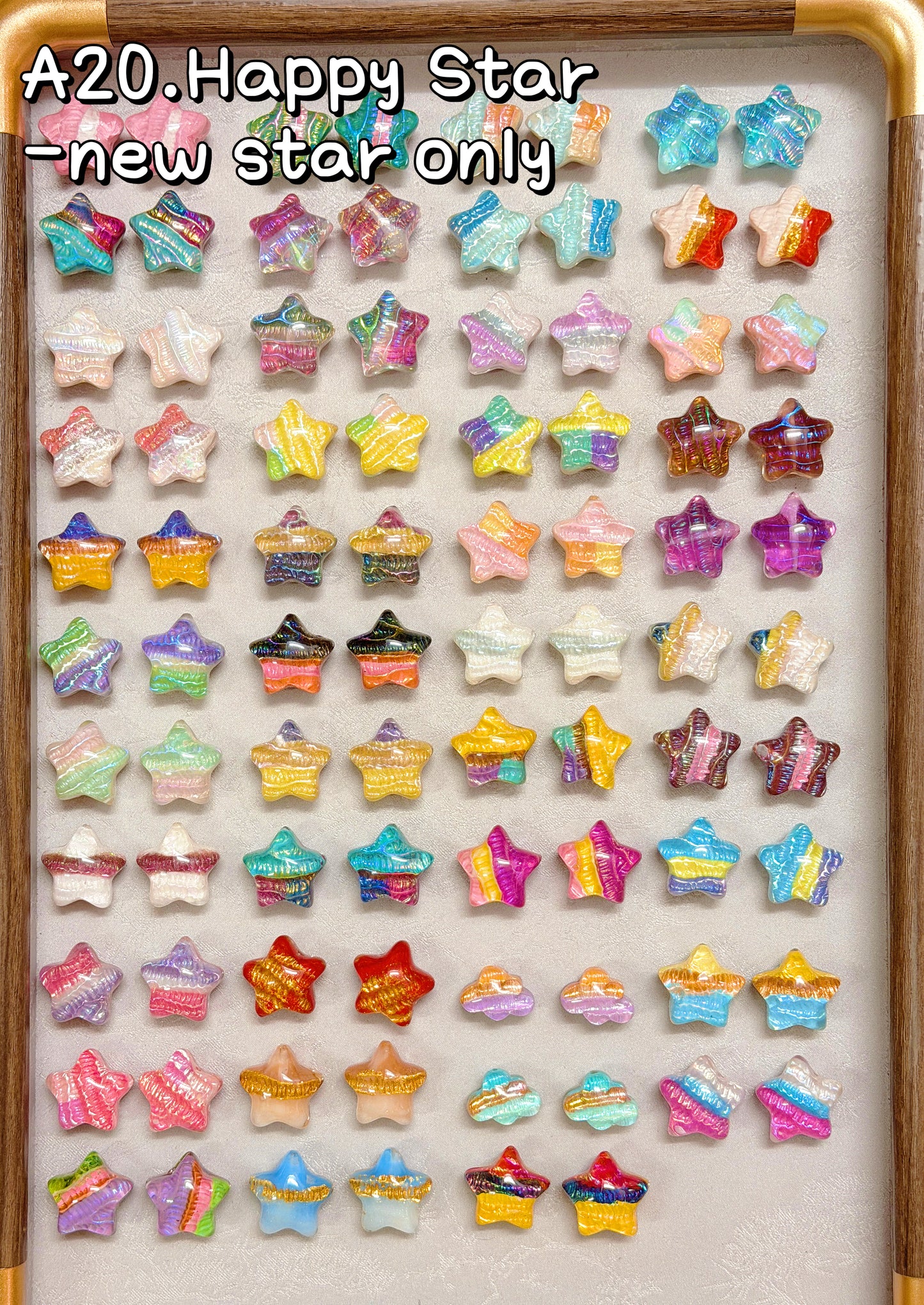 A20.NEW【Happy Star】Korean AB Gel Fancy Star/Cloud Beads