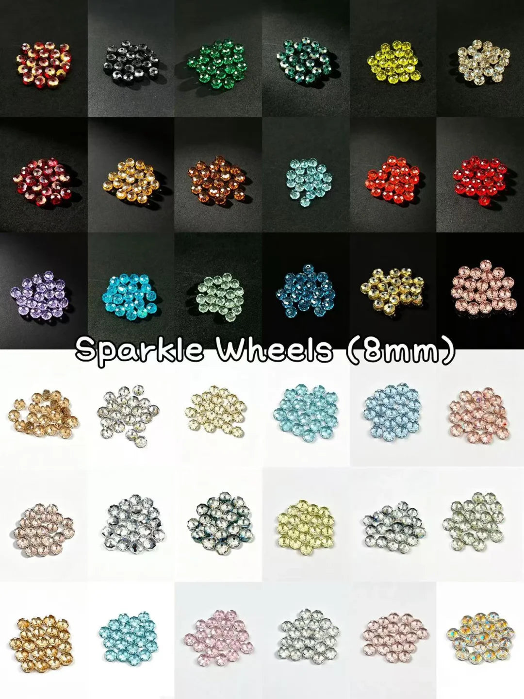 A001.NEW【Sparkle Wheels】 K9 crystal glass 8mm wheel beads, Swarovski Crystal