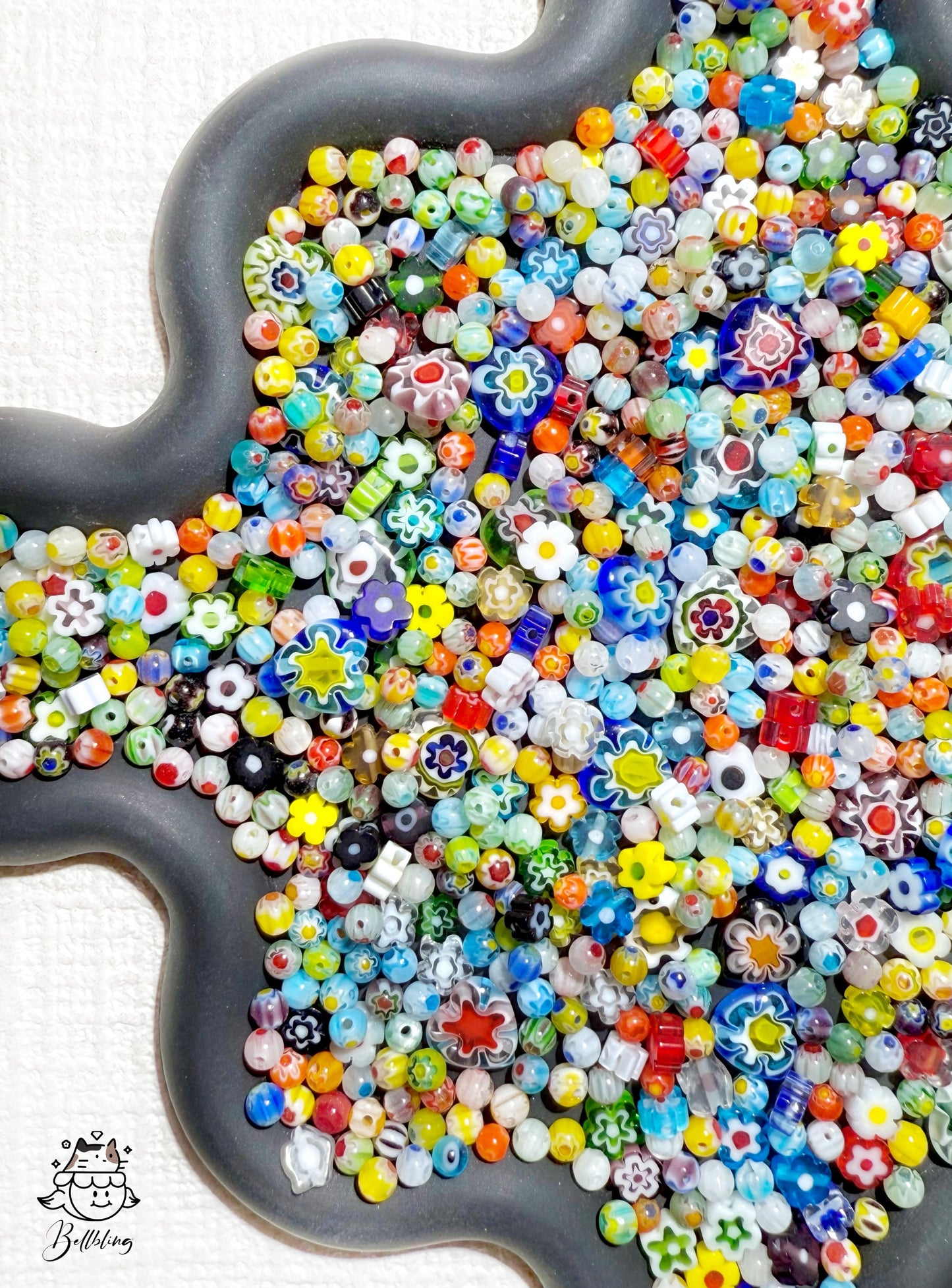 【Lux Mix: Mini Flora】4mm Millefiori pure hand-made glass beads, tributes to Italian Murano Glass