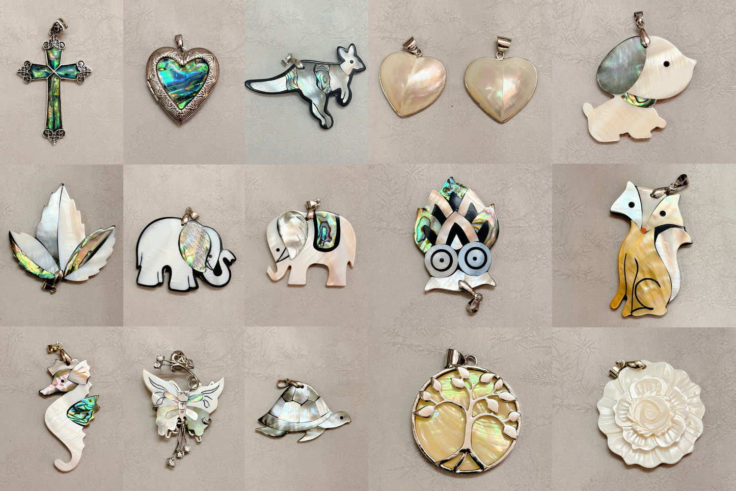 A12【Happy Pendant】Pearl/abalone pendant for necklaces/keychain
