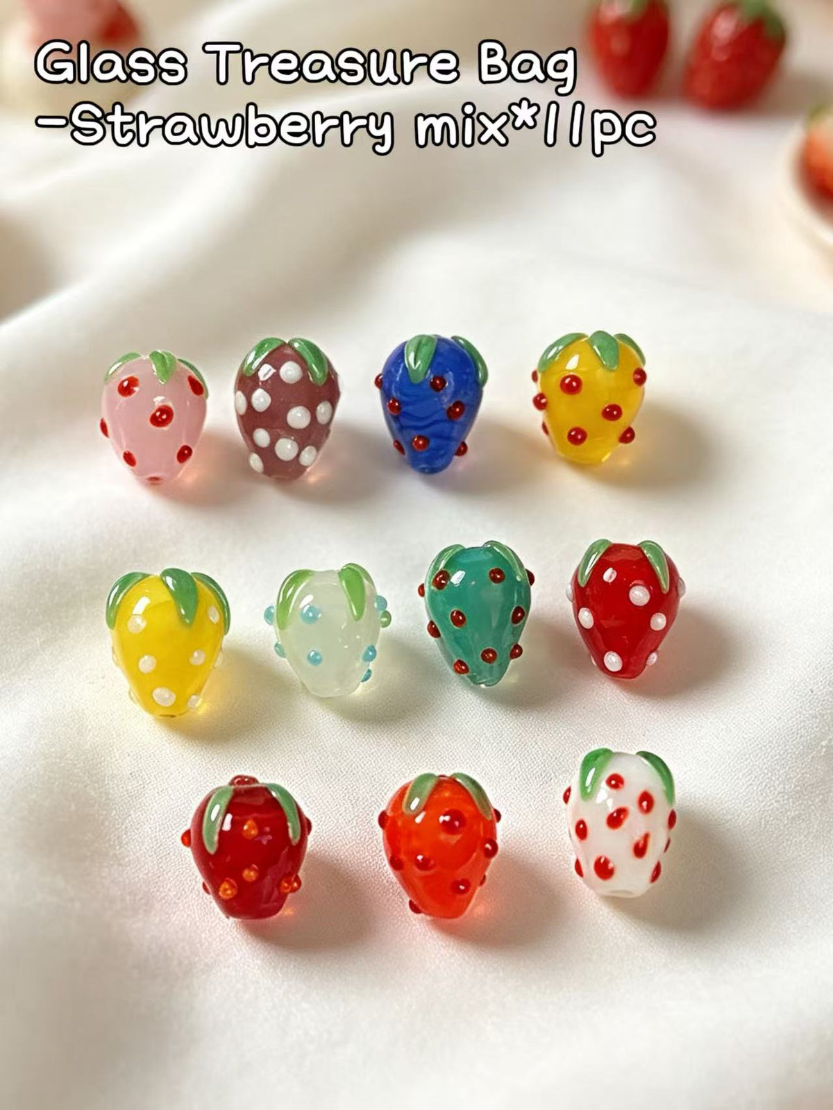 【Glass Treasure Bag】Exquisite glass charms/beads, for bracelet/keychain/necklaces diy