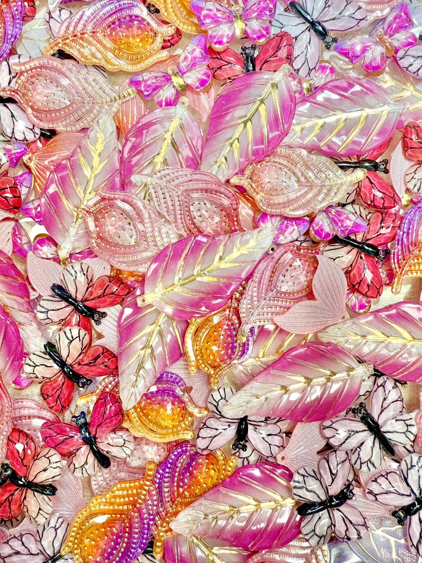 【Forest Kingdom】Butterfly&Leaves acrylics charms, crafting supplies