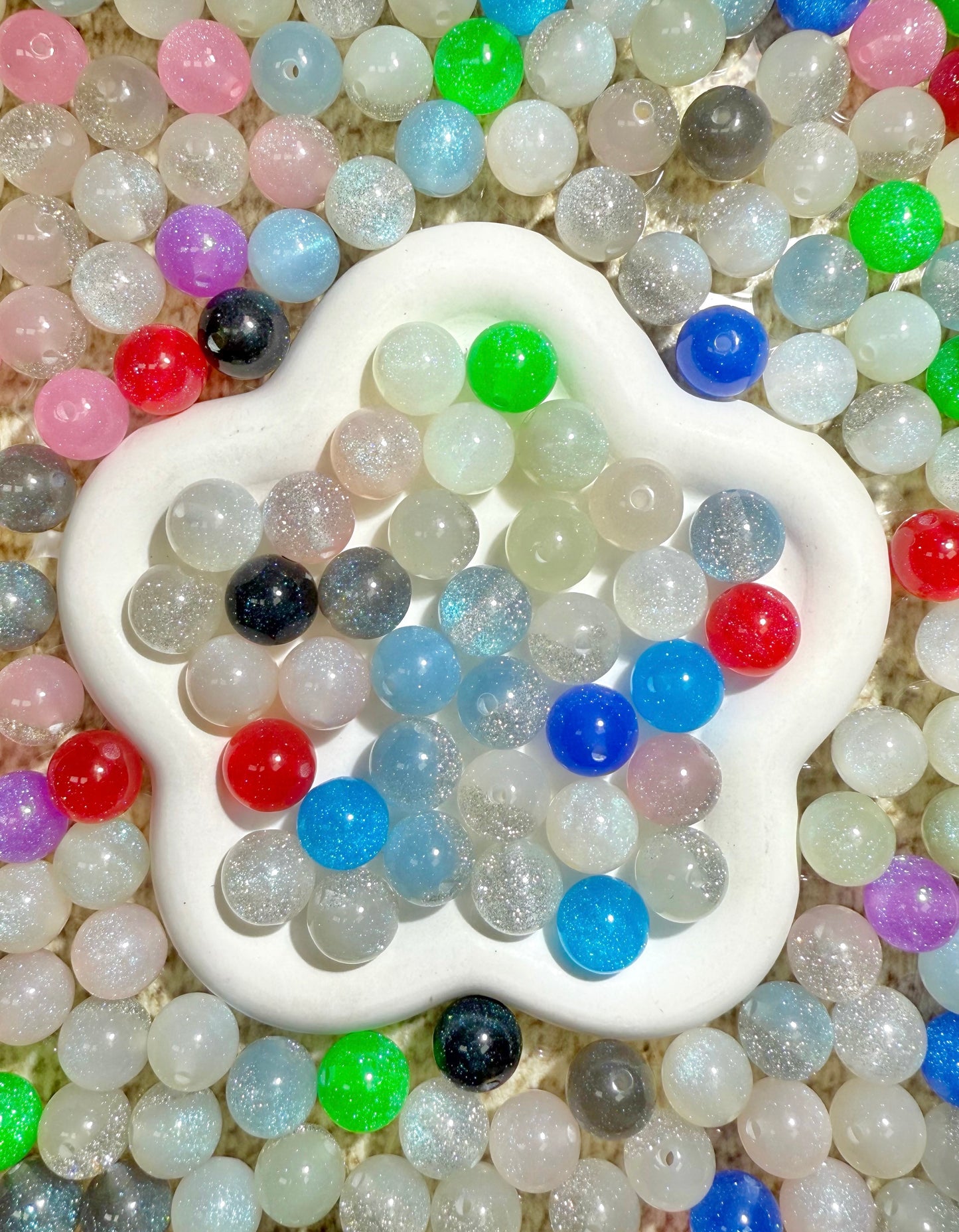 【Foire d'été】Perles acycliques lumineuses crémeuses : canapé, ours, cœur, nœuds papillon, fromage