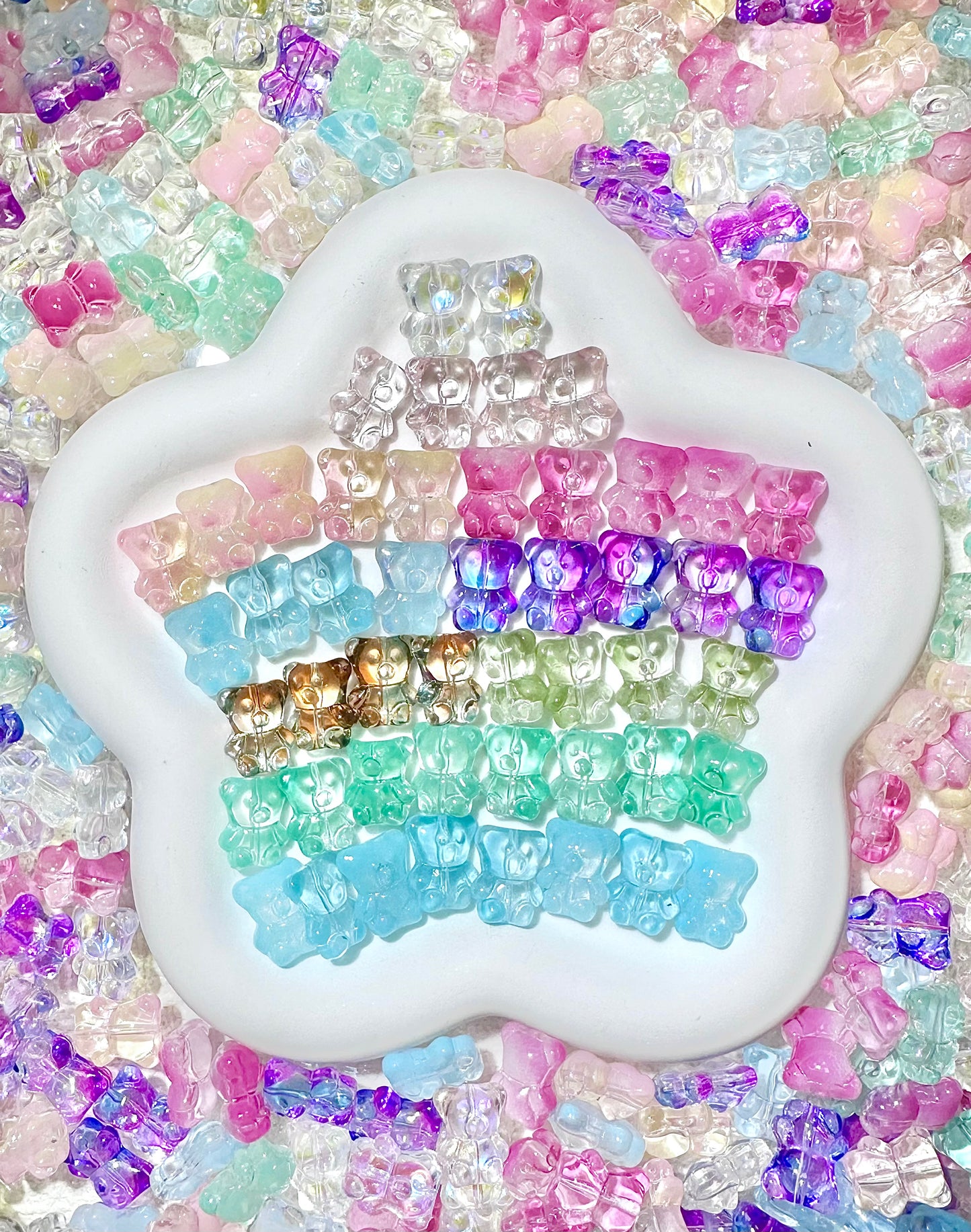 【Icy World】All-Color Mixed Exquisite glass charms, bracelet/keychain supplies