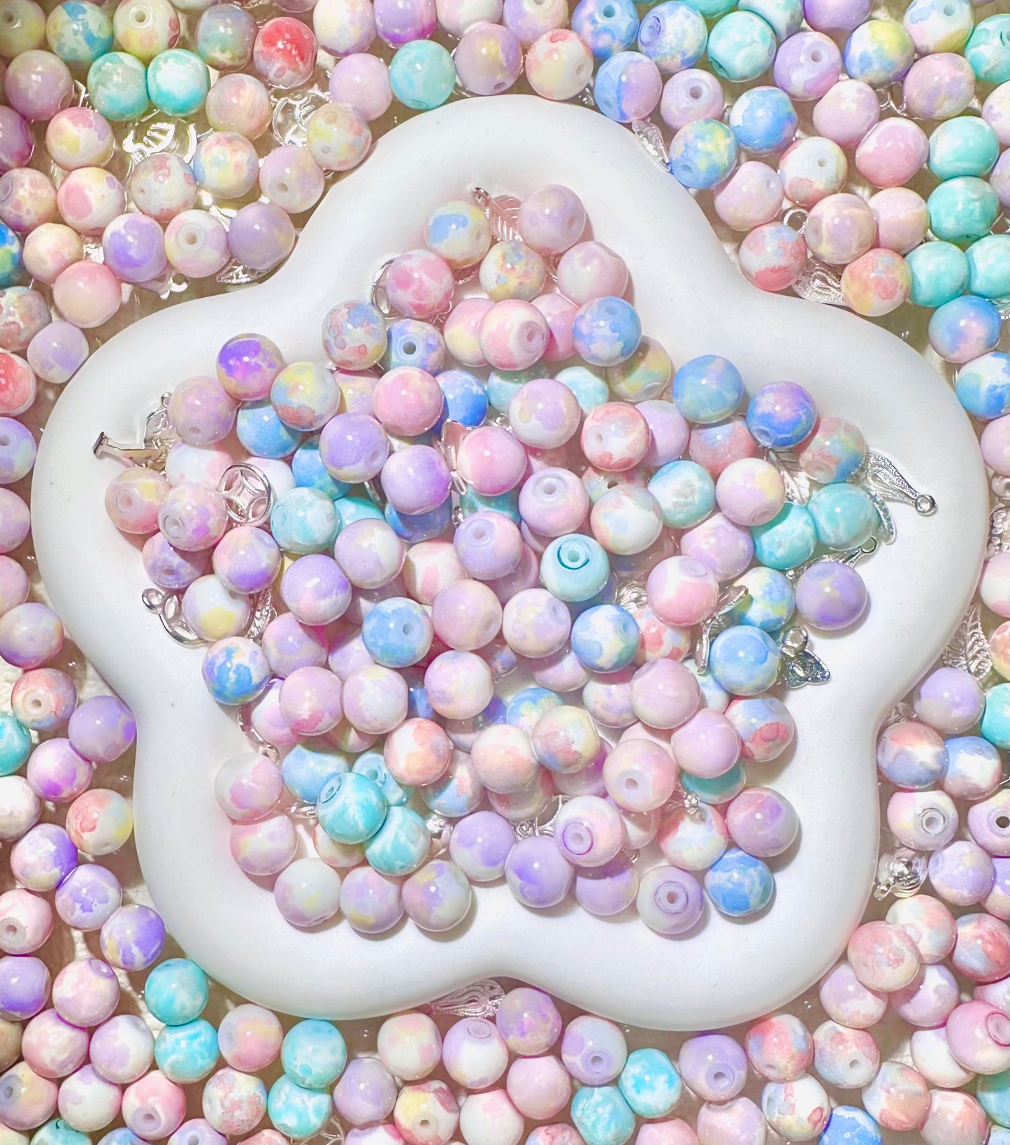 【BEADS PARTY 1】20% OFF Dainty Dreamy 8mm-10mm glass beads, all colors and themes