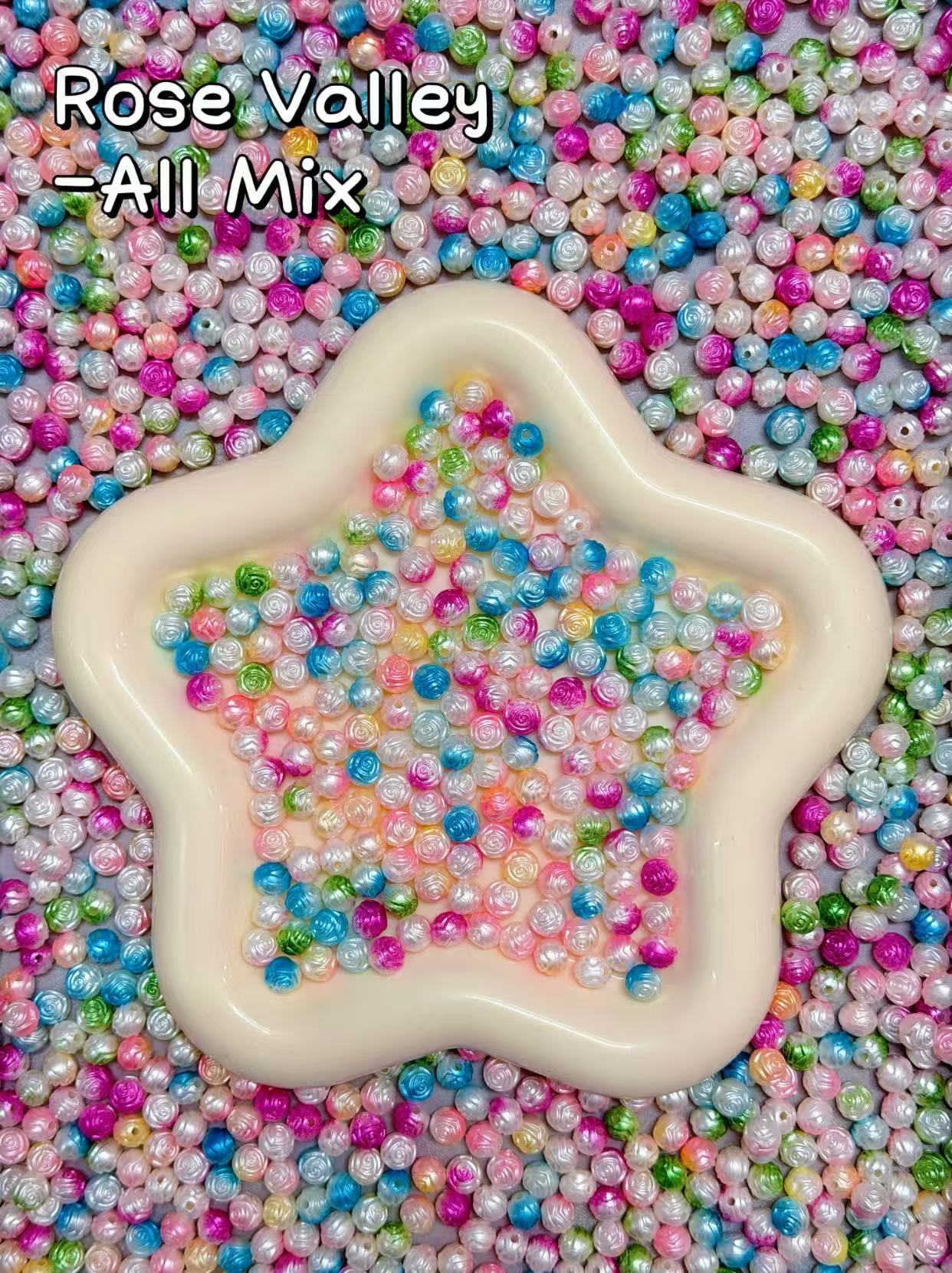 【Rose Valley】B1G1 SALE, drilled acrylics rose bud beads