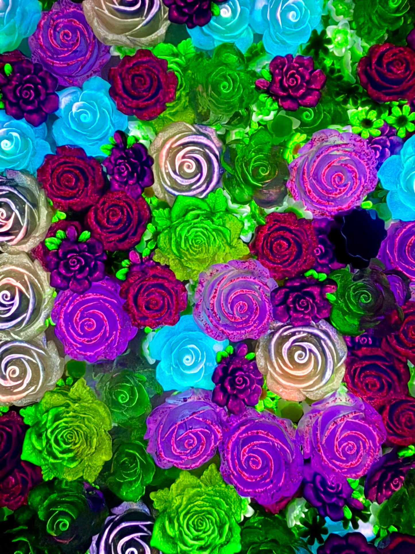 【Blooming Garden】Luminous flowers and rhinestone mixes, display/junk journal/phonecase craftings