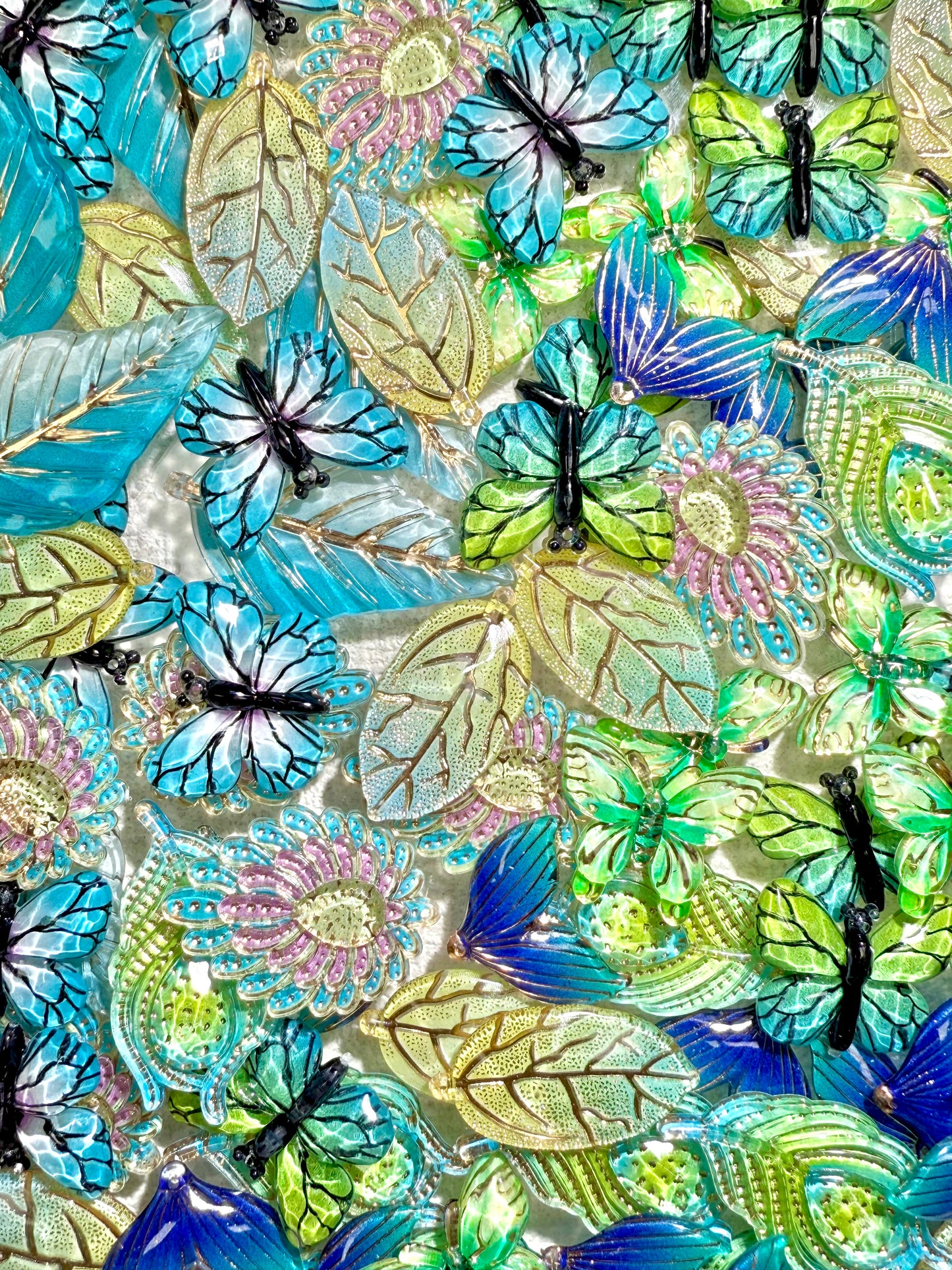 【Forest Kingdom】Butterfly&Leaves acrylics charms, crafting supplies