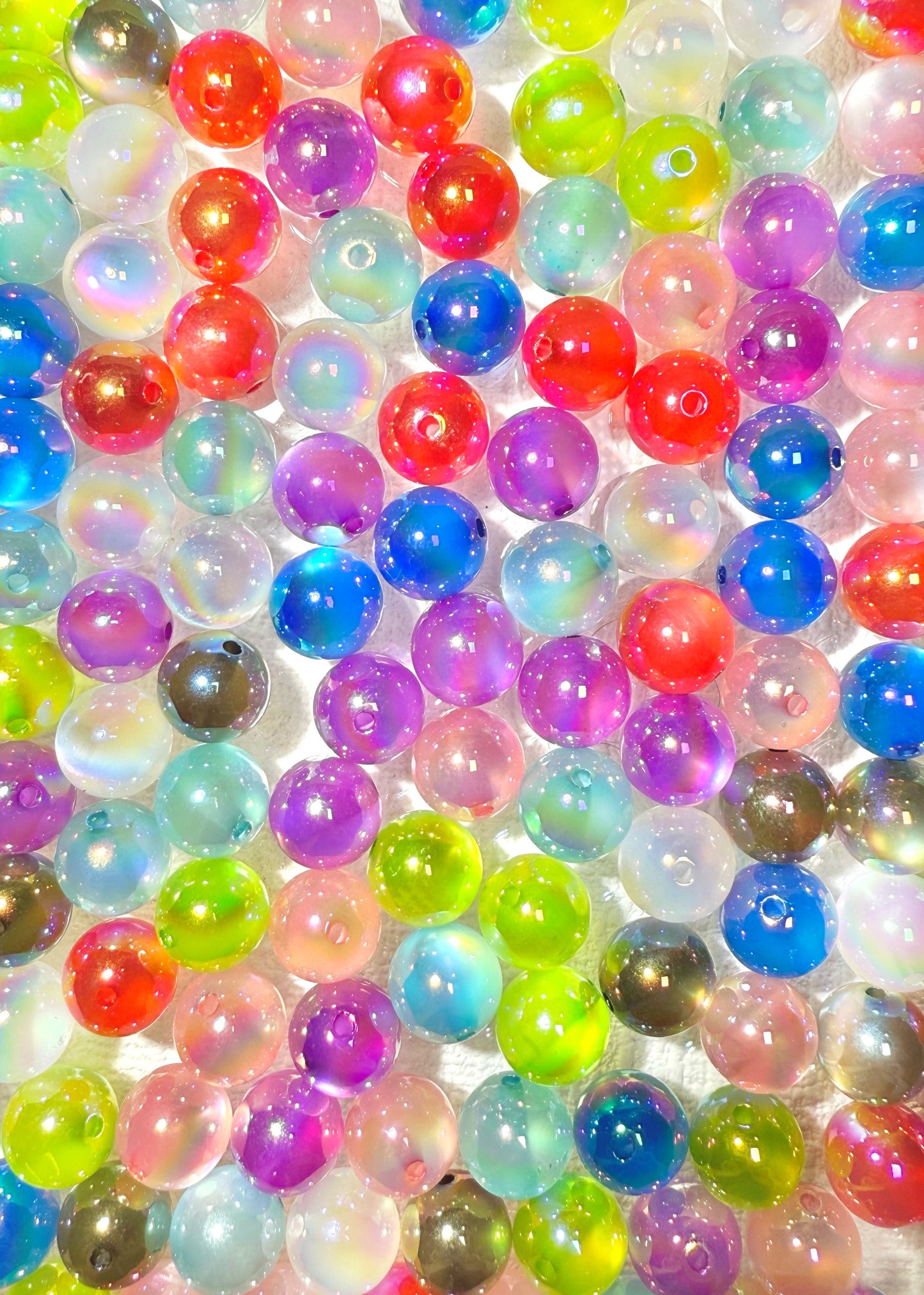 A001.NEW【Kittens' Gaze】incredible shine acrylics catseye beads mix, 16mm (making wreath, keychain, pens etc)