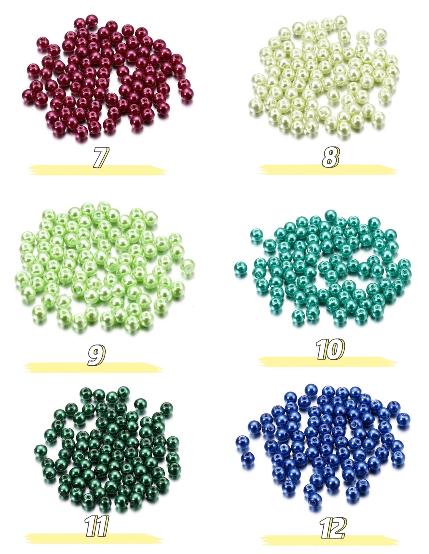 【Mini Pearl World】Perles de verre colorées super mignonnes de 4 mm (bracelet/porte-clés/présentoir)