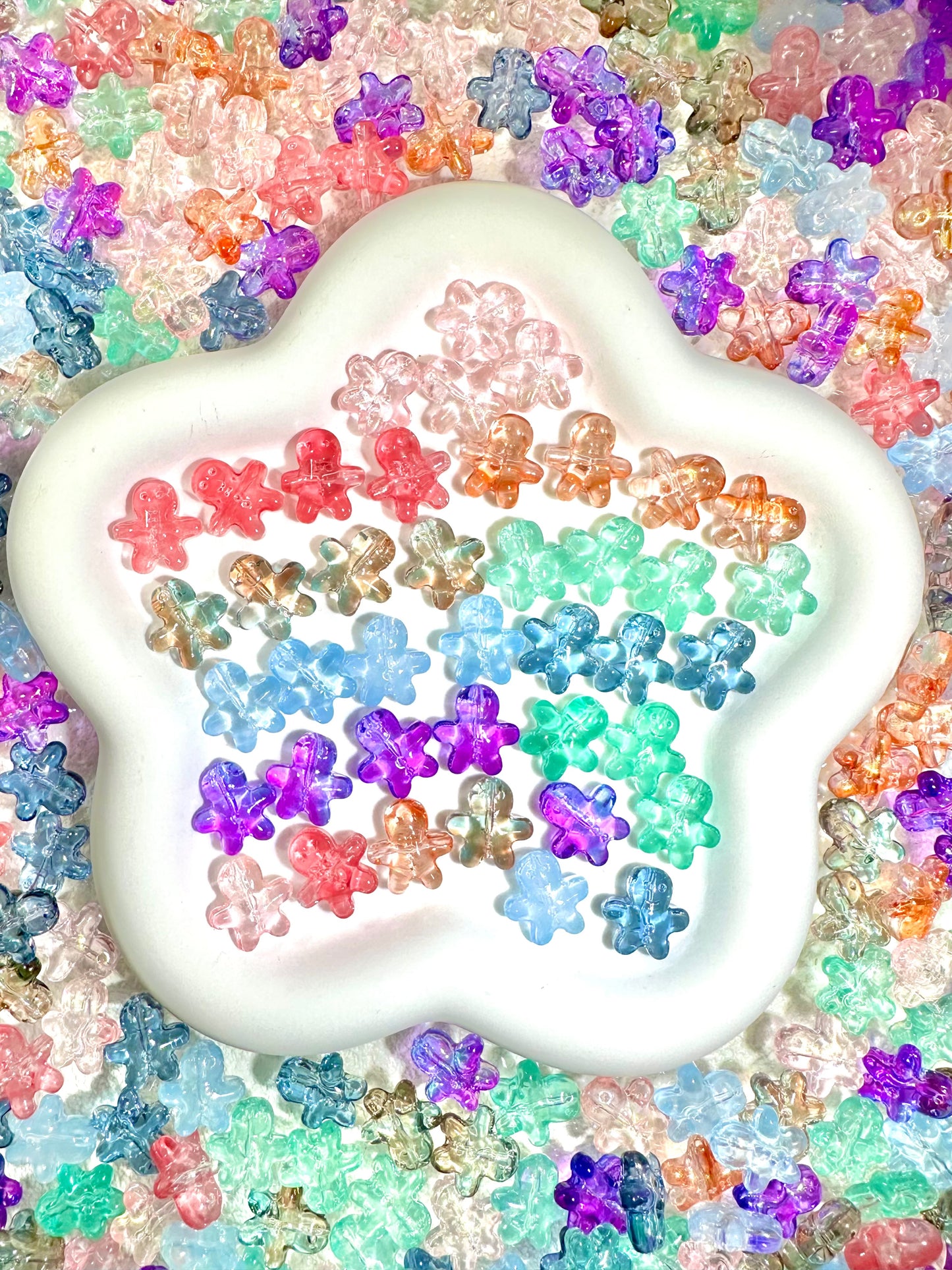 【Icy World】All-Color Mixed Exquisite glass charms, bracelet/keychain supplies