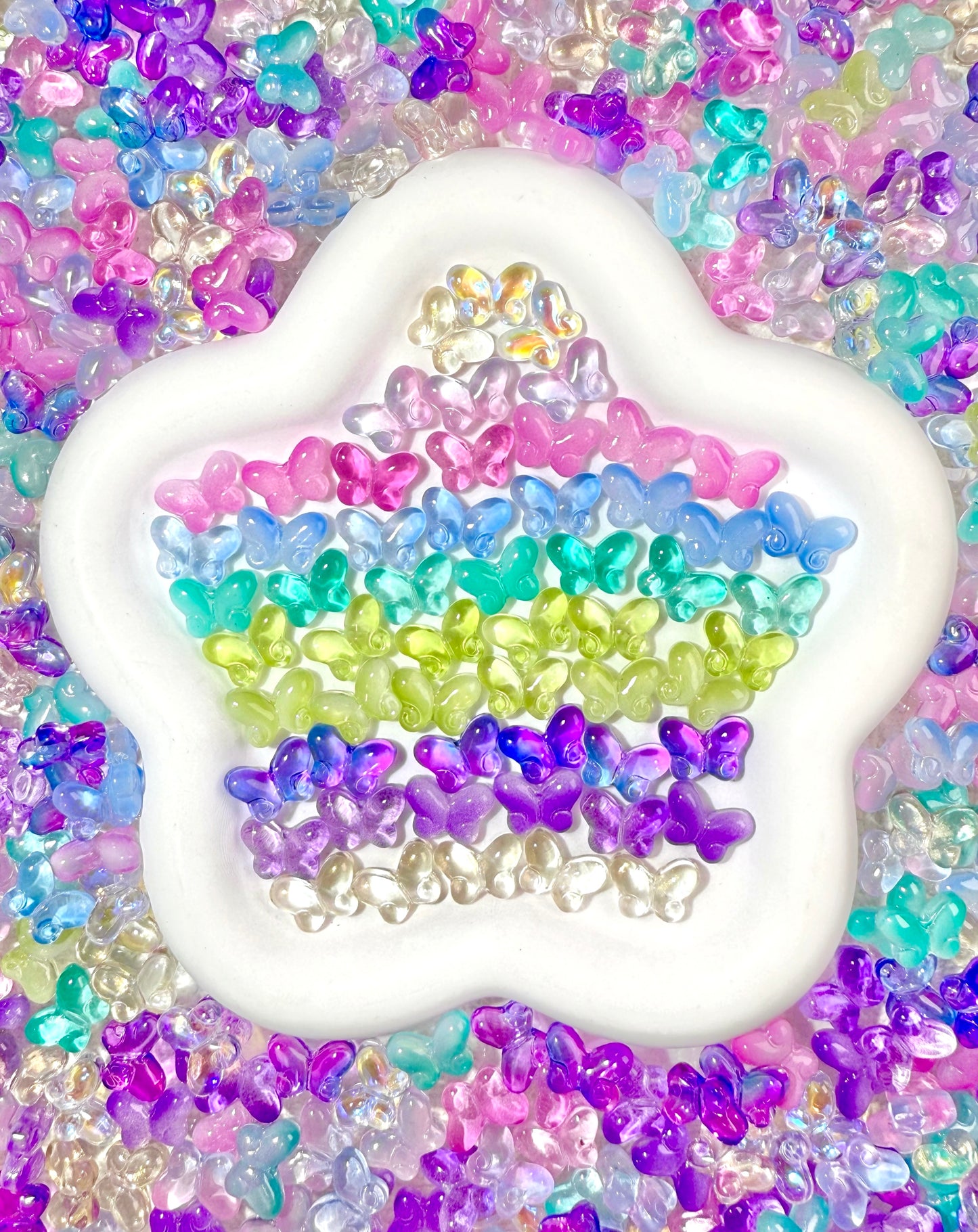 【Icy World】All-Color Mixed Exquisite glass charms, bracelet/keychain supplies