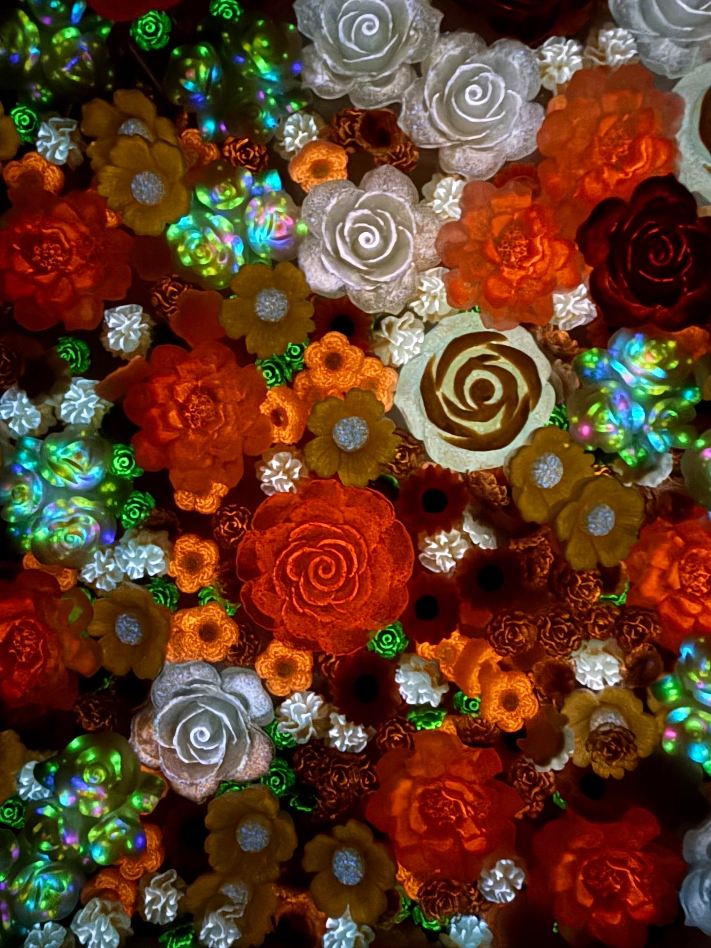 【Blooming Garden】Luminous flowers and rhinestone mixes, display/junk journal/phonecase craftings