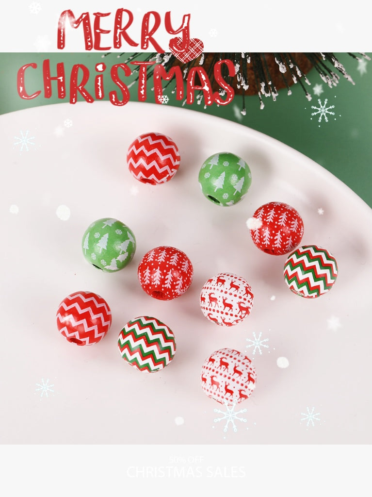 【Never Too Early For Christmas】16mm wood beads, diy pens/keychain/bracelet/wreath