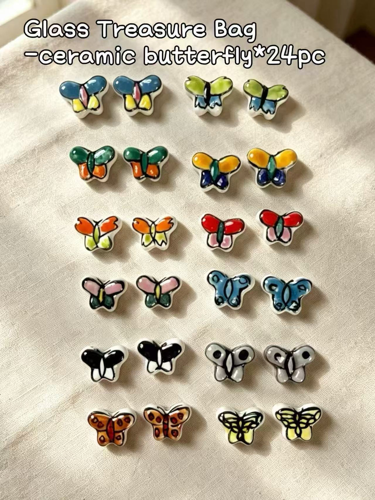 【Glass Treasure Bag】Exquisite glass charms/beads, for bracelet/keychain/necklaces diy