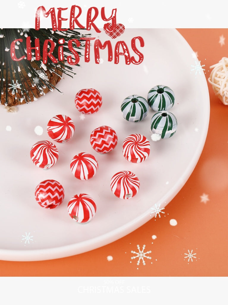 【Never Too Early For Christmas】16mm wood beads, diy pens/keychain/bracelet/wreath