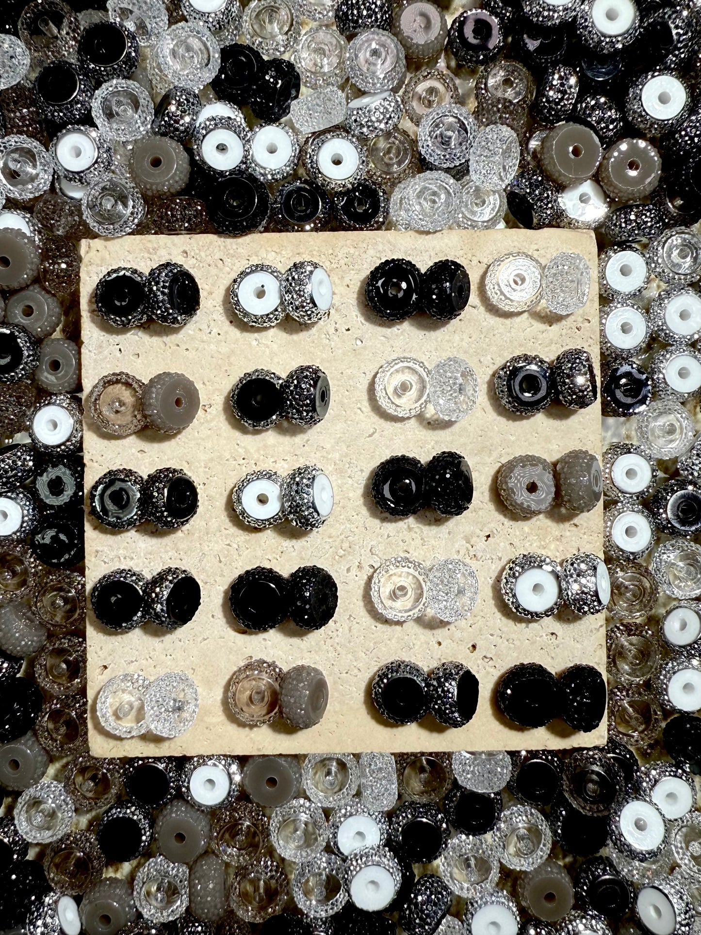 【Diamond Candy】Perles de roue en résine recouvertes de strass de 12 mm, pour stylos/bracelets/porte-clés