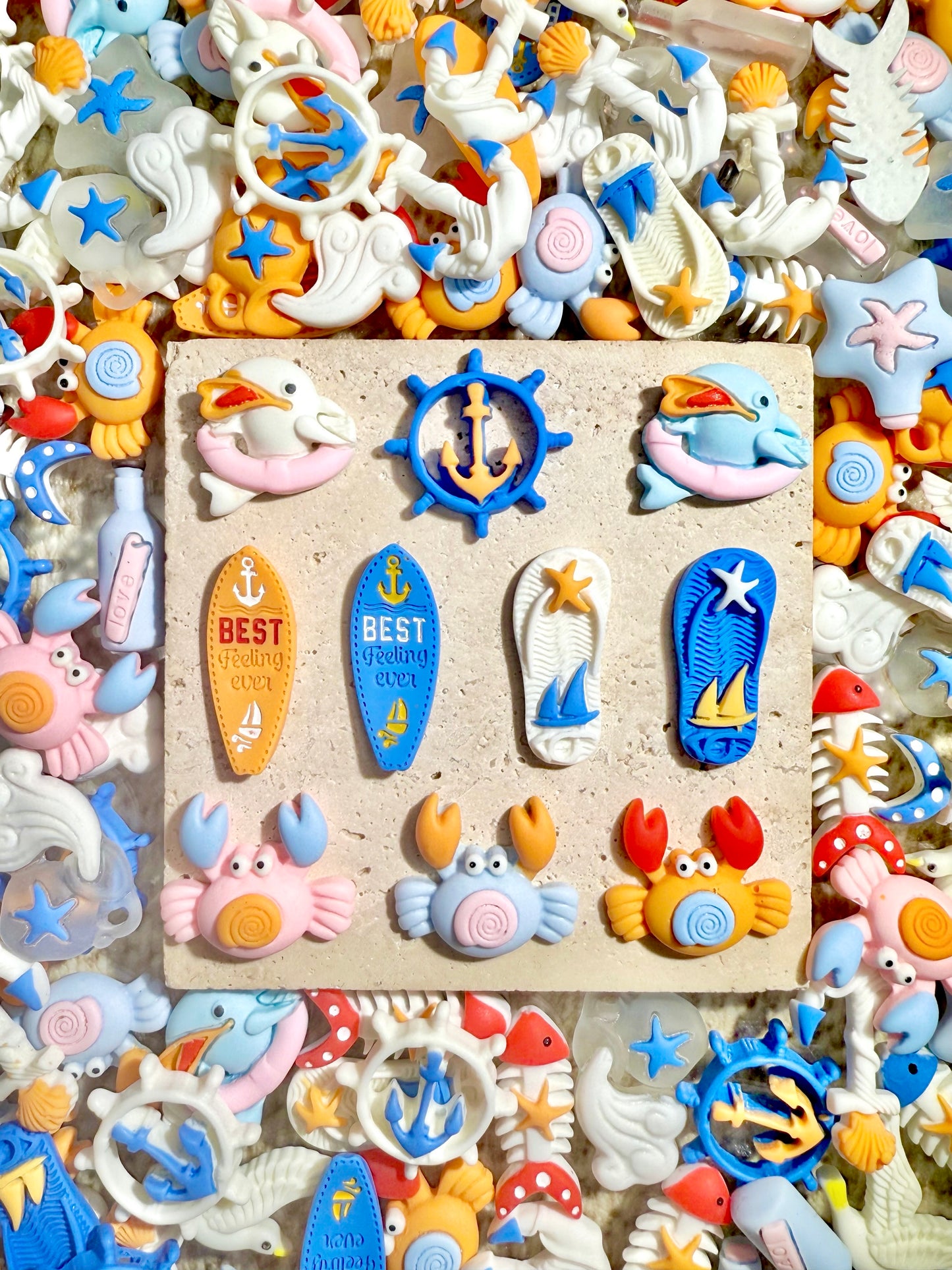 【Anchors Away】mélange de résine colorée océan et voile, épingle à cheveux/coques de téléphone à faire soi-même