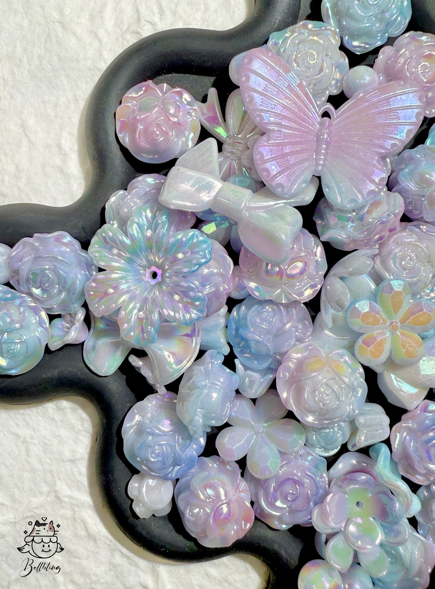 【Butterfly Valley PRO】Drilled acrylics flower/butterfly charms for bracelet, necklace, wreath, keychain, display
