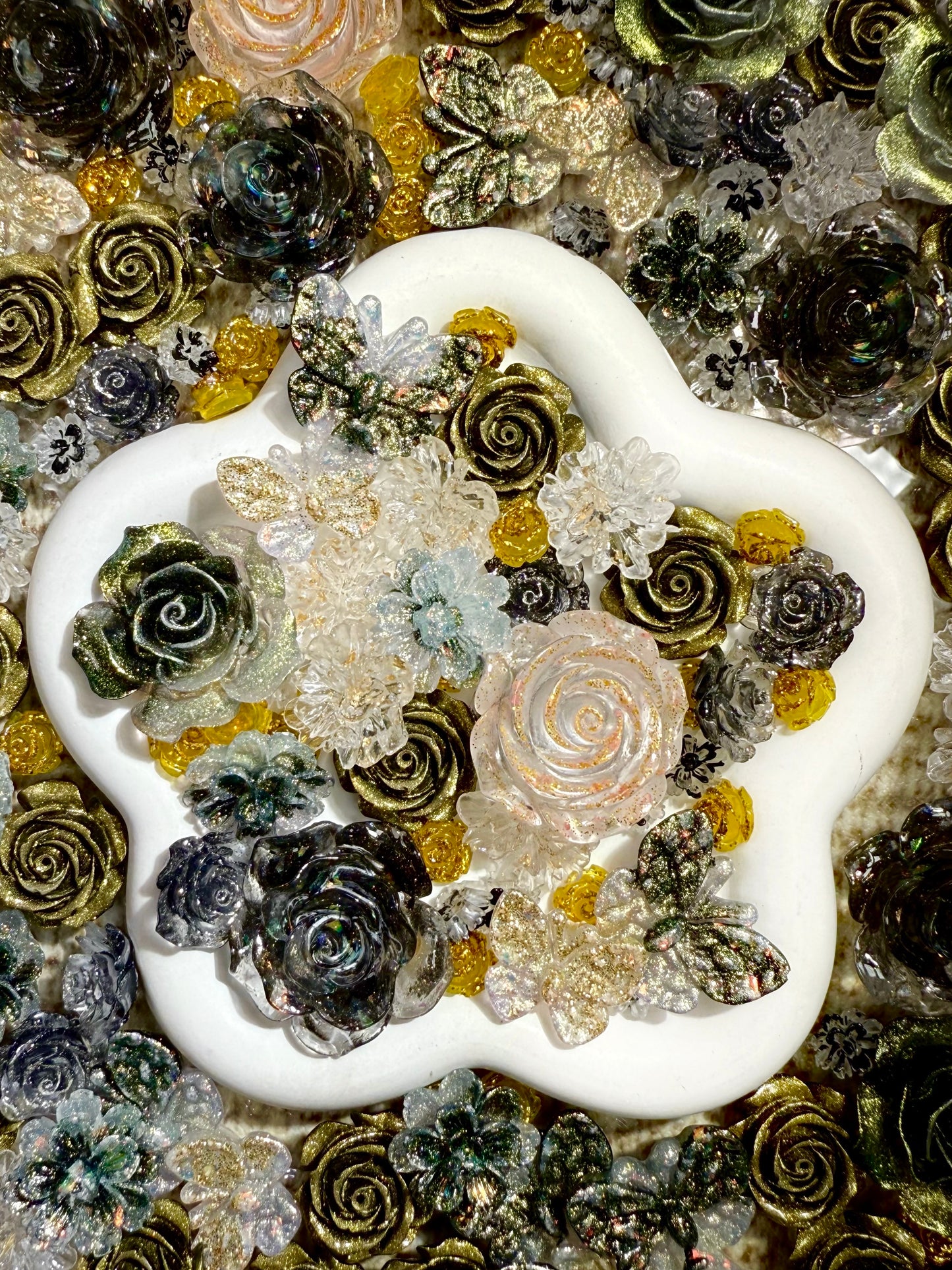 【Blooming Garden】Luminous flowers and rhinestone mixes, display/junk journal/phonecase craftings