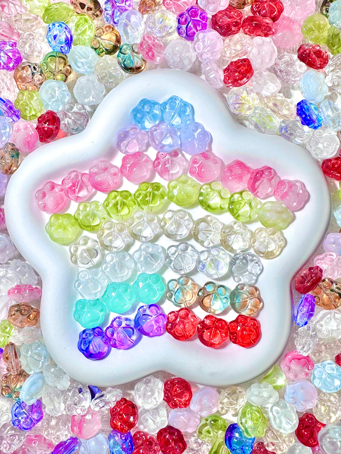 【Icy World】All-Color Mixed Exquisite glass charms, bracelet/keychain supplies