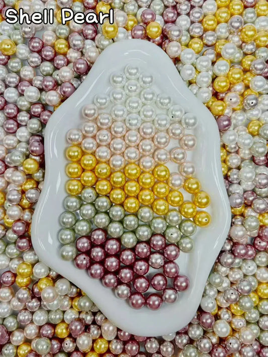 【Perle de coquillage】Perles de coquillage naturelles polies de 10 mm, lustre nacré inaltérable