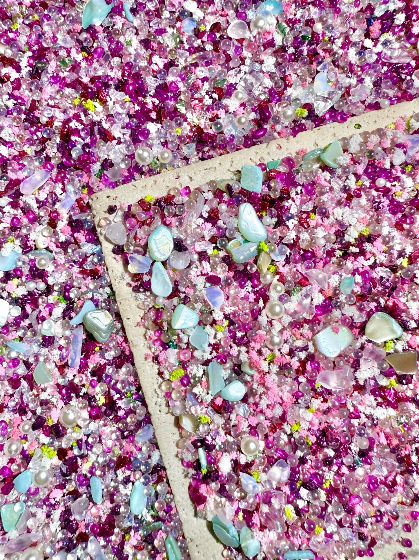 【Crystal Sandi】DIY crushed crystal/shell gravels DIY Nail materials, resin making or display