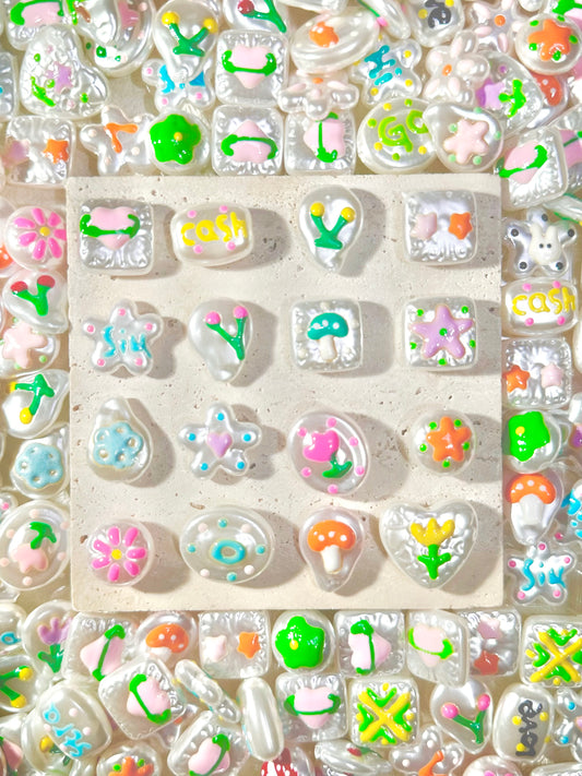 【Giggling Pearl】hand-painted various shape pearl beads, jewelry choice