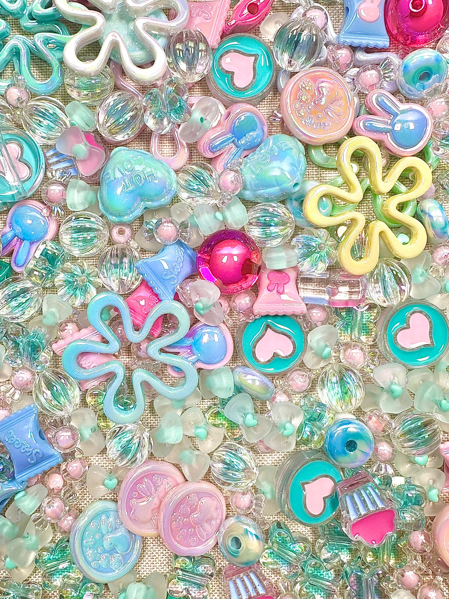 【Jelly Sea】refreshing swimming, acrylics beads mix, 16mm (making wreath, keychain, pens etc)