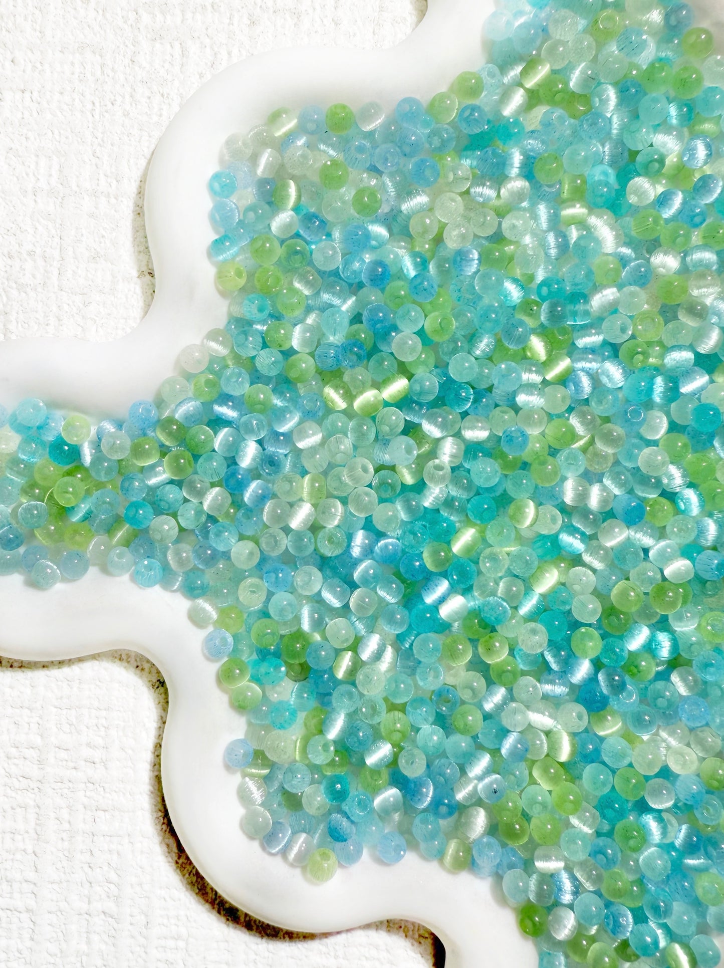 【Mini Cat's Eye 1】4mm glass cats-eye round seed beads mix, earring, bracelet, necklace, keychain