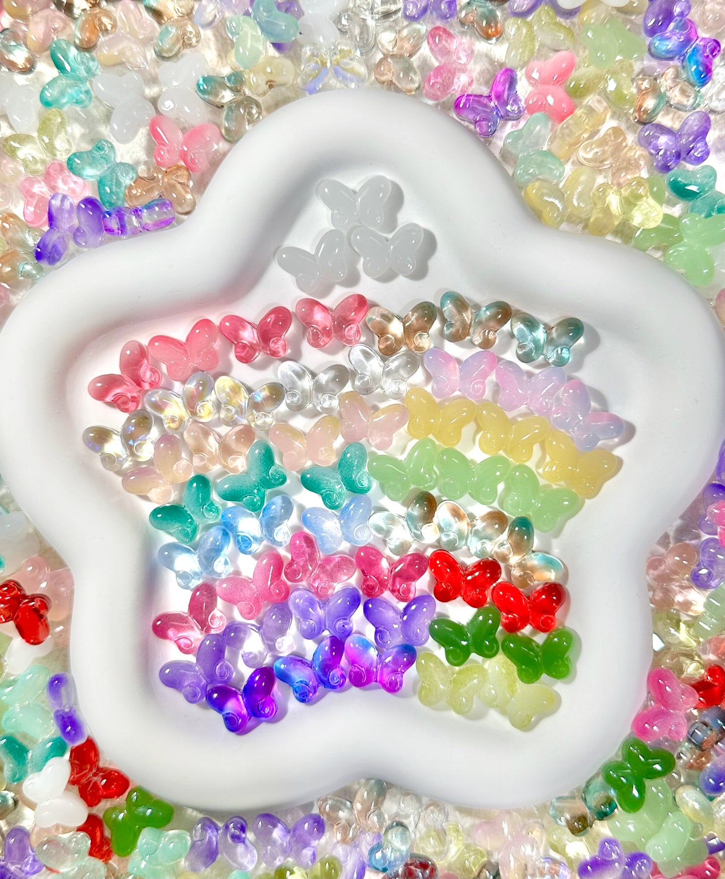【Icy World】All-Color Mixed Exquisite glass charms, bracelet/keychain supplies