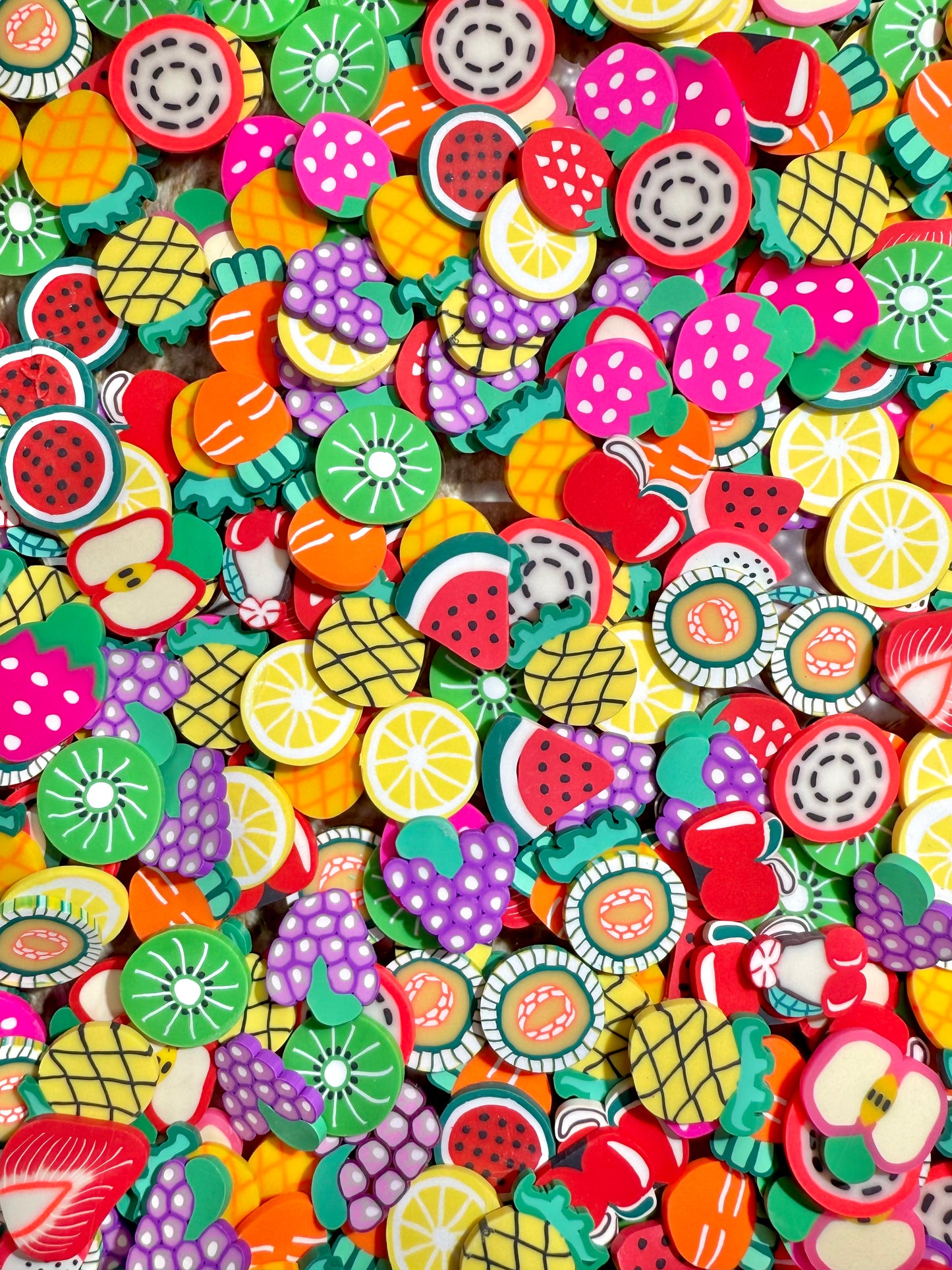 【Fête des fruits】tranches et perles d'argile polymère