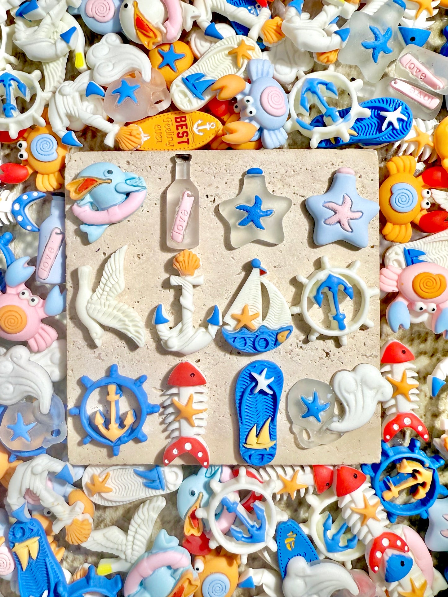 【Anchors Away】mélange de résine colorée océan et voile, épingle à cheveux/coques de téléphone à faire soi-même