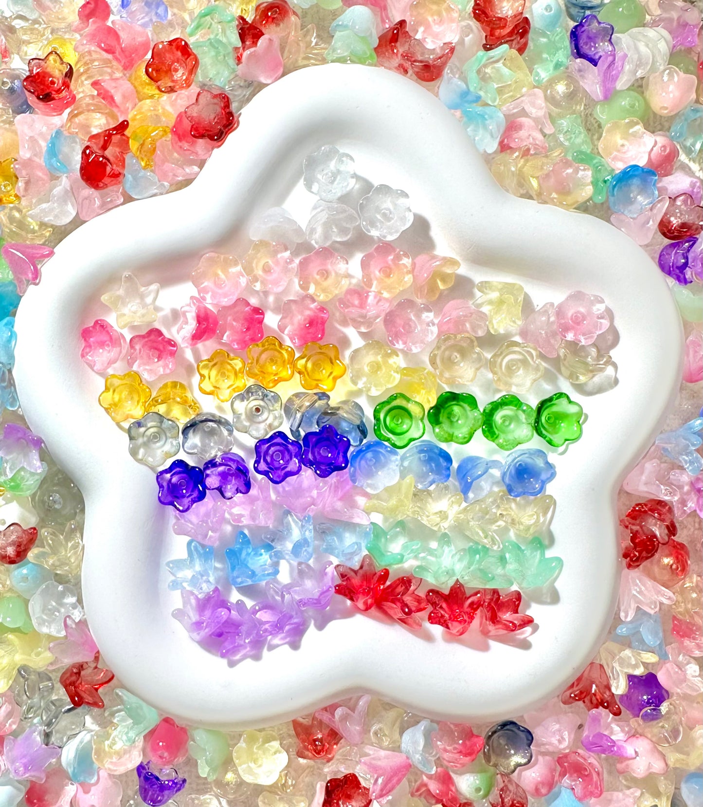 【Icy World】All-Color Mixed Exquisite glass charms, bracelet/keychain supplies