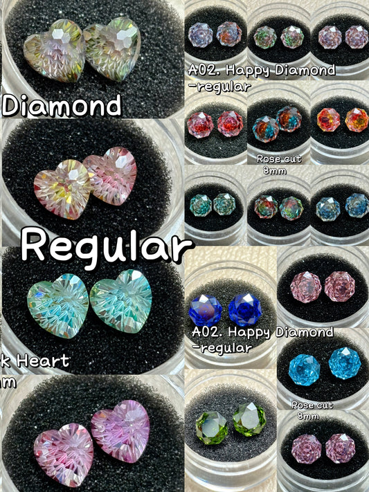 A02🔥【Happy Diamond】6mm/8mm Luxury Zircon Gem, 2 same gem in each jar