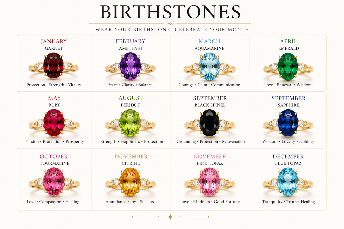 A25. NEW【happy jewelry pro】S925 Silver Natural Crystal Adjustable Rings, silver band with 18k gold plated