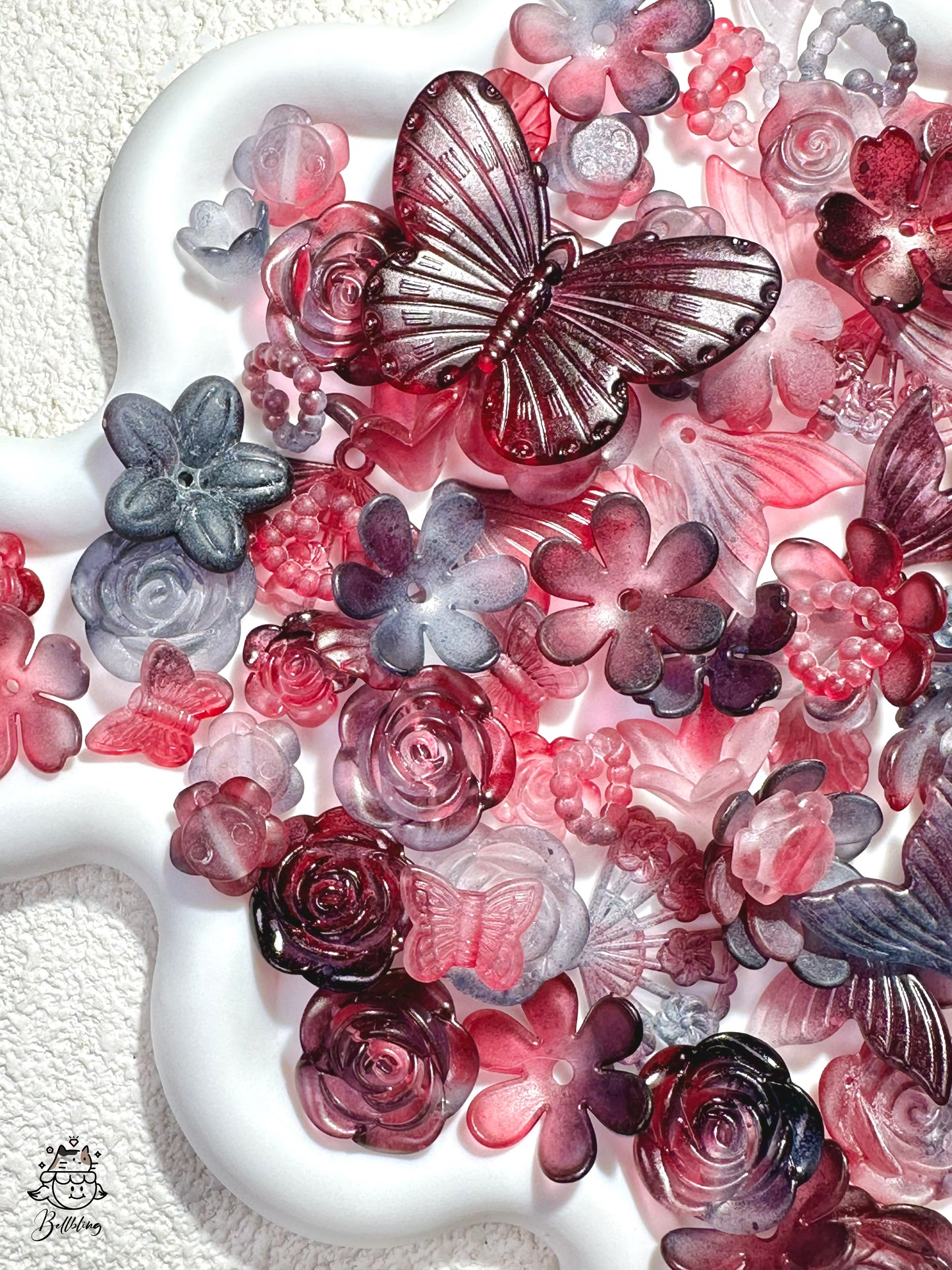 【Butterfly Valley】B1G1 SALE, Drilled flora charms, phonecase/keychain/jewelery acrylics