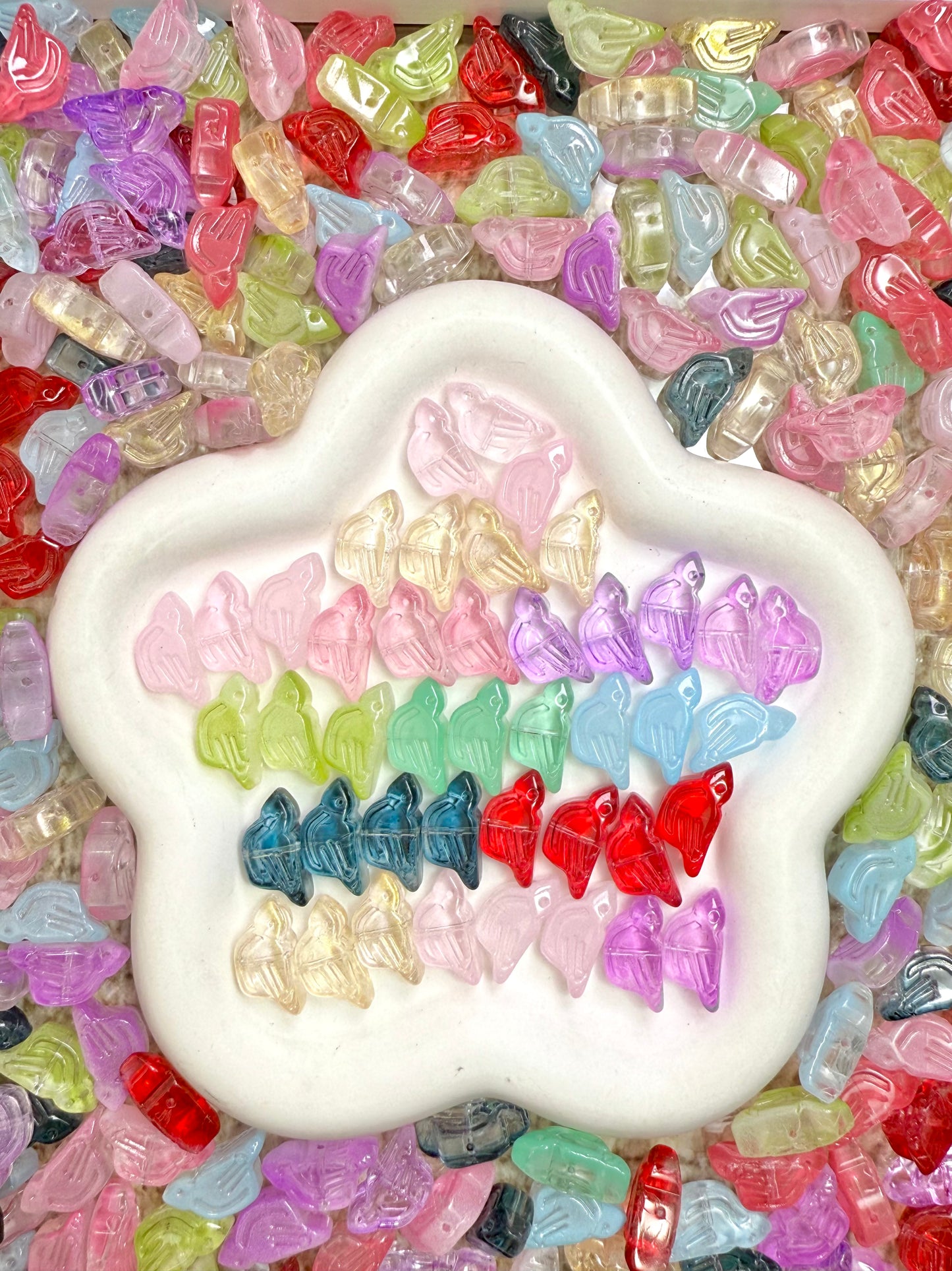 【Icy World】All-Color Mixed Exquisite glass charms, bracelet/keychain supplies