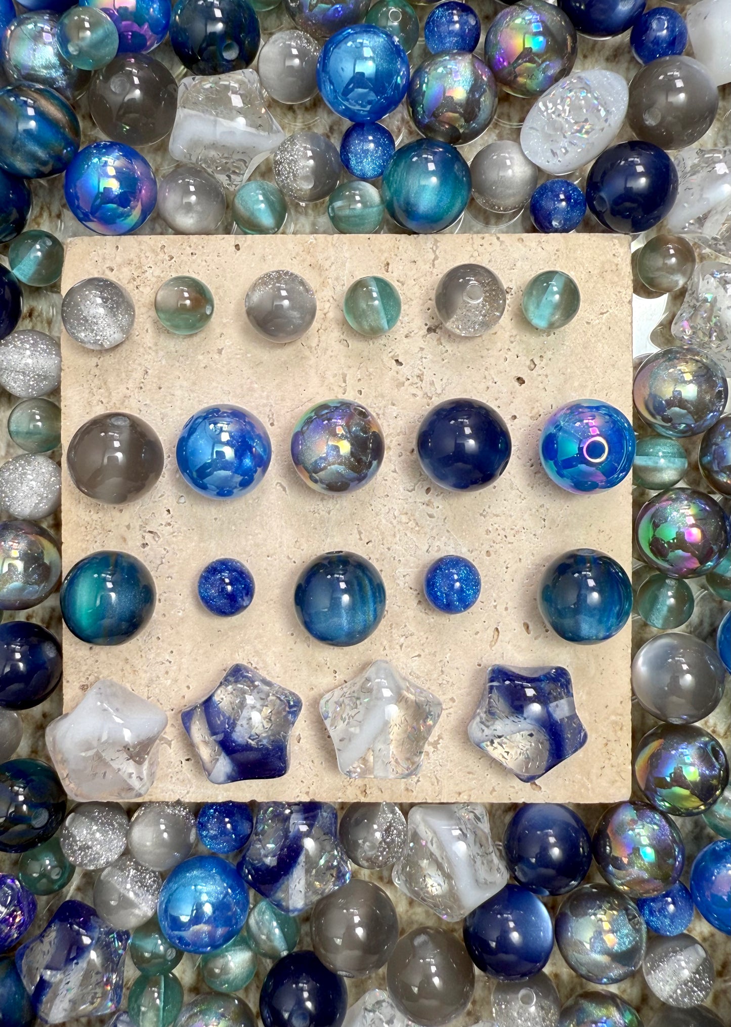 【Dazzling Galaxy】shimmering diamond sparkle acrylic beads mix, 16mm (making wreath, keychain, pens etc)